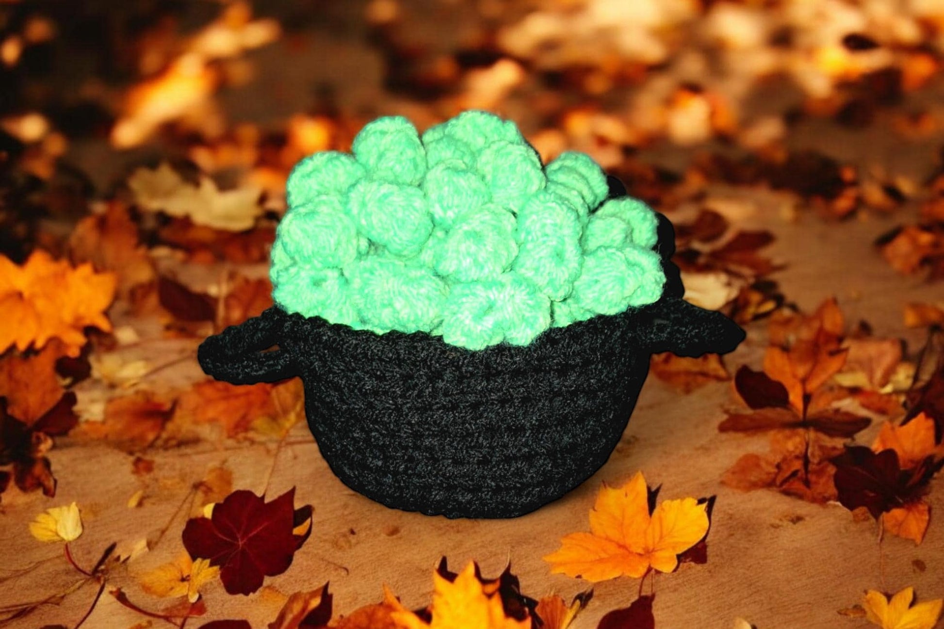 Bubbling Boiling Cauldron Crochet Coaster Set Of 2 or 4, Handmade Halloween Decor, Cute and witchy coasters - Moon & Starr Handcrafted LLC