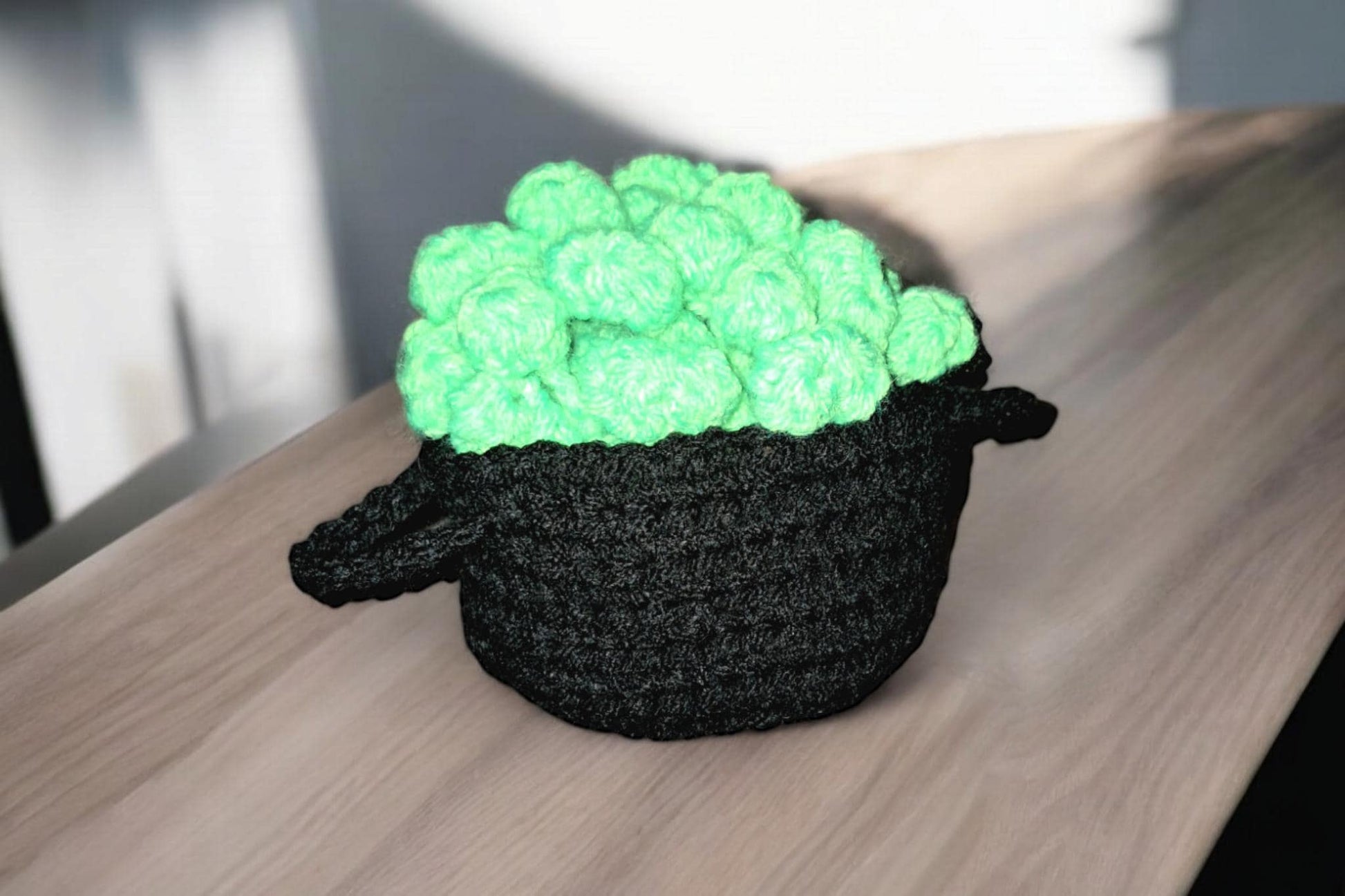 Bubbling Boiling Cauldron Crochet Coaster Set Of 2 or 4, Handmade Halloween Decor, Cute and witchy coasters - Moon & Starr Handcrafted LLC