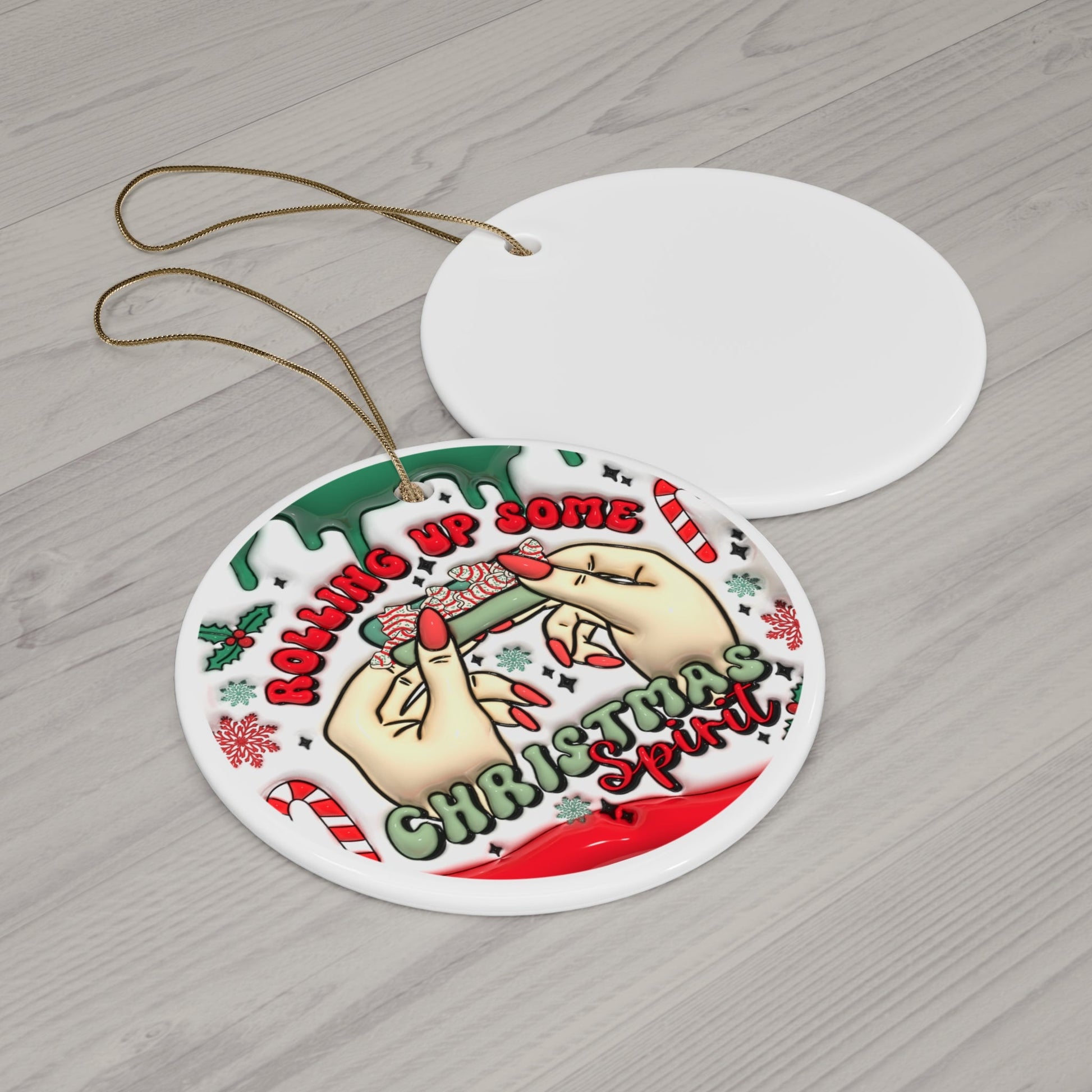 Christmas Spirit Ceramic Ornament - Moon & Starr Handcrafted LLC