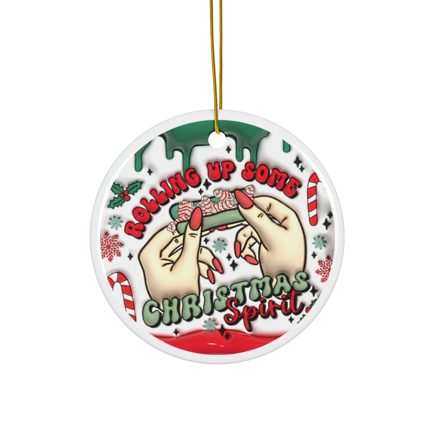 Christmas Spirit Ceramic Ornament - Moon & Starr Handcrafted LLC