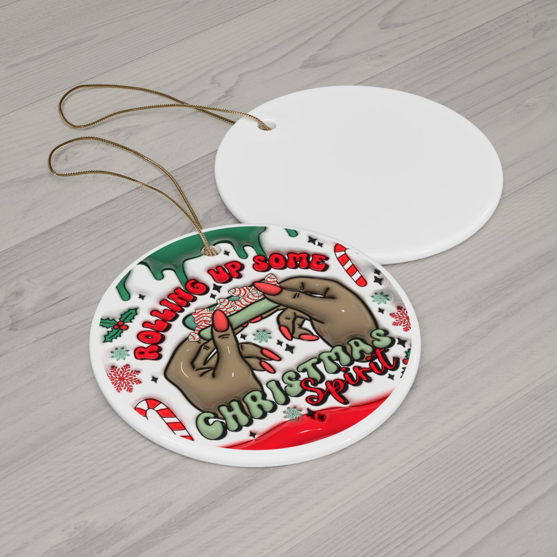 Christmas Spirit Ceramic Ornament - Moon & Starr Handcrafted LLC