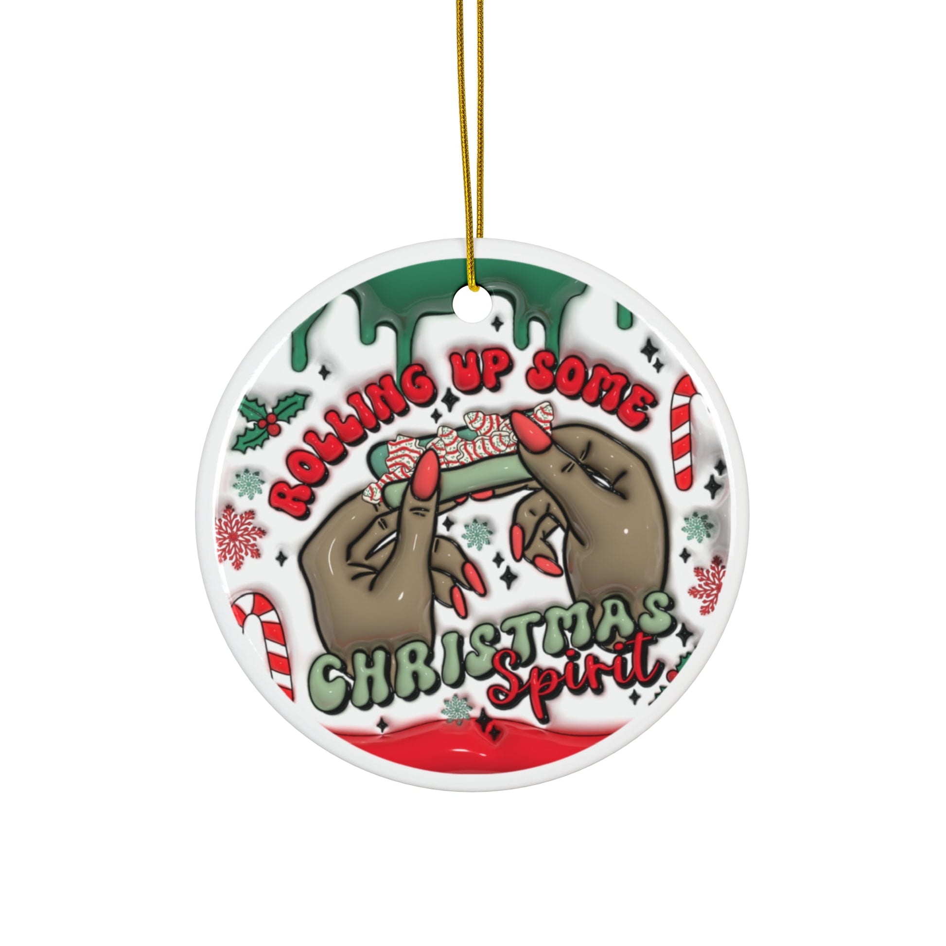 Christmas Spirit Ceramic Ornament - Moon & Starr Handcrafted LLC