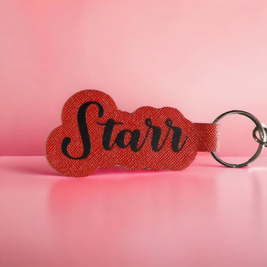 Custom Handmade Faux Leather Name Keychain, Multiple Color Options, Yours Or Friends Name, Personalized Gift For Friend, Mom, Dad, Others - Moon & Starr Handcrafted Jewelry && More!