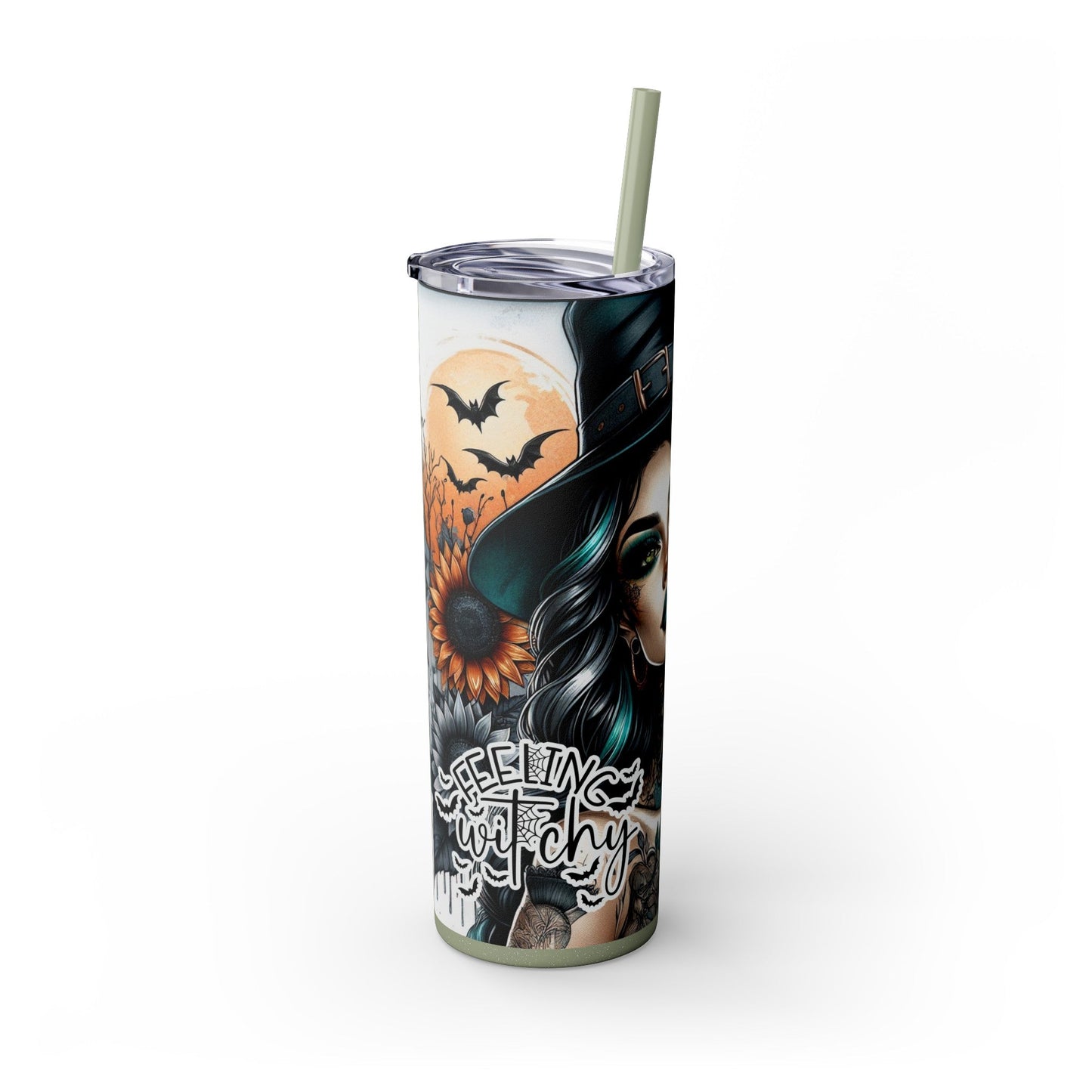 Feeling Witchy Sunflowers Skinny Tumbler with Straw, 20oz - Moon & Starr Handcrafted LLC