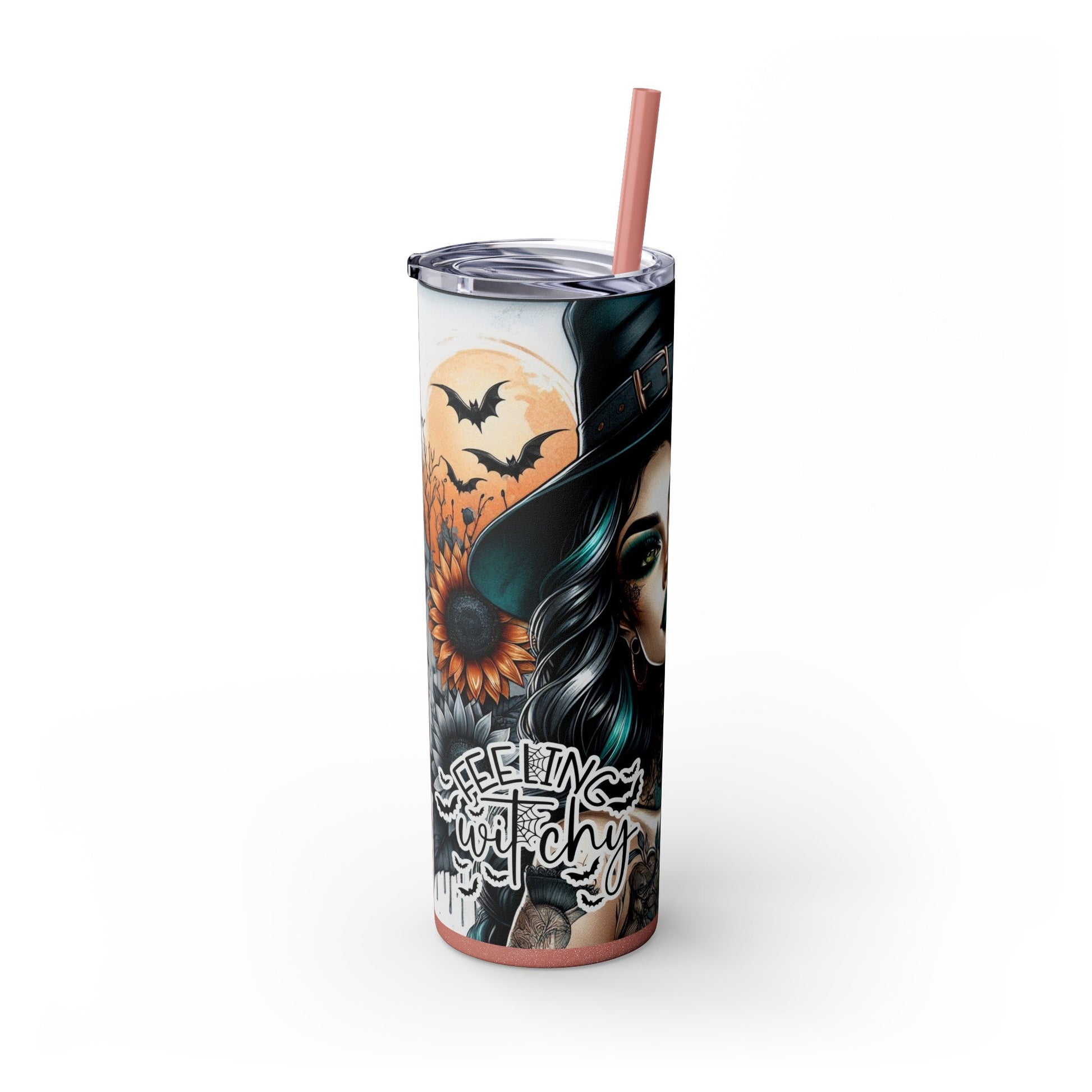 Feeling Witchy Sunflowers Skinny Tumbler with Straw, 20oz - Moon & Starr Handcrafted LLC