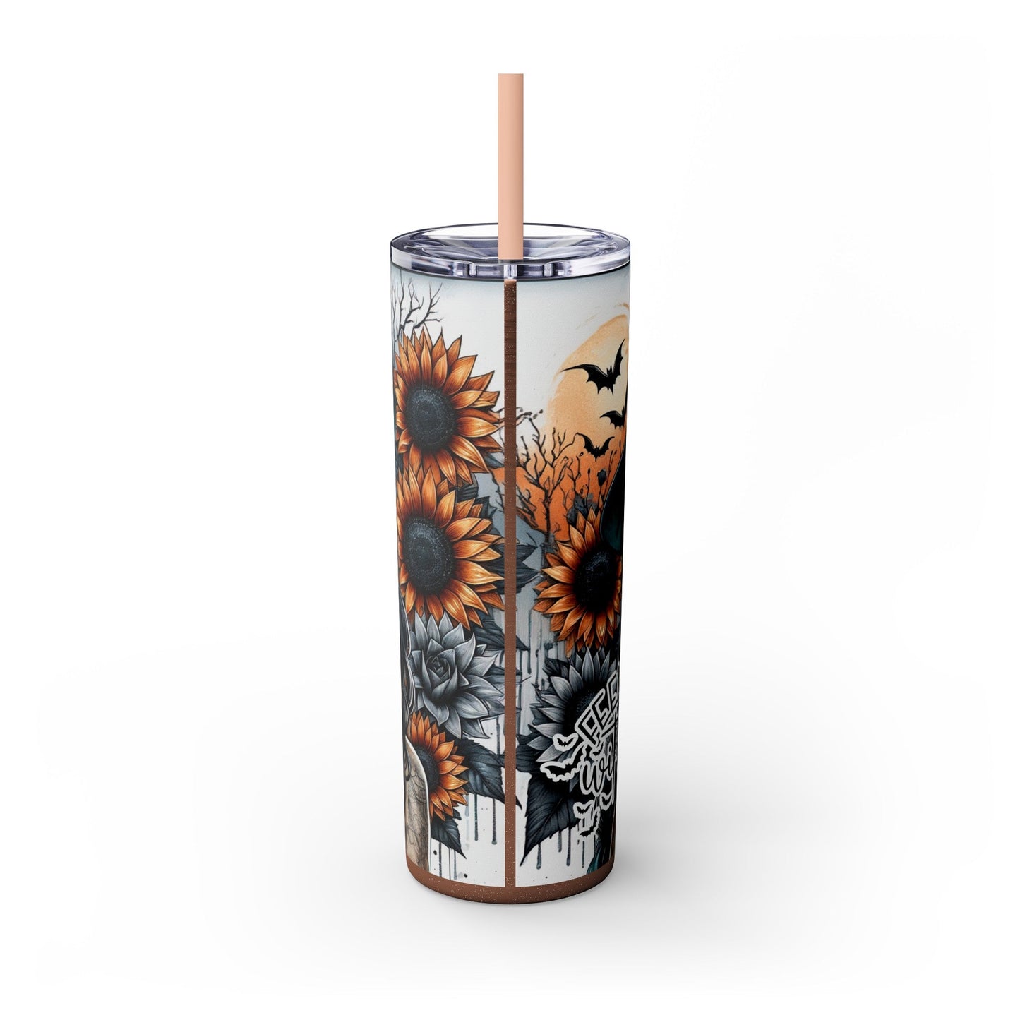 Feeling Witchy Sunflowers Skinny Tumbler with Straw, 20oz - Moon & Starr Handcrafted LLC