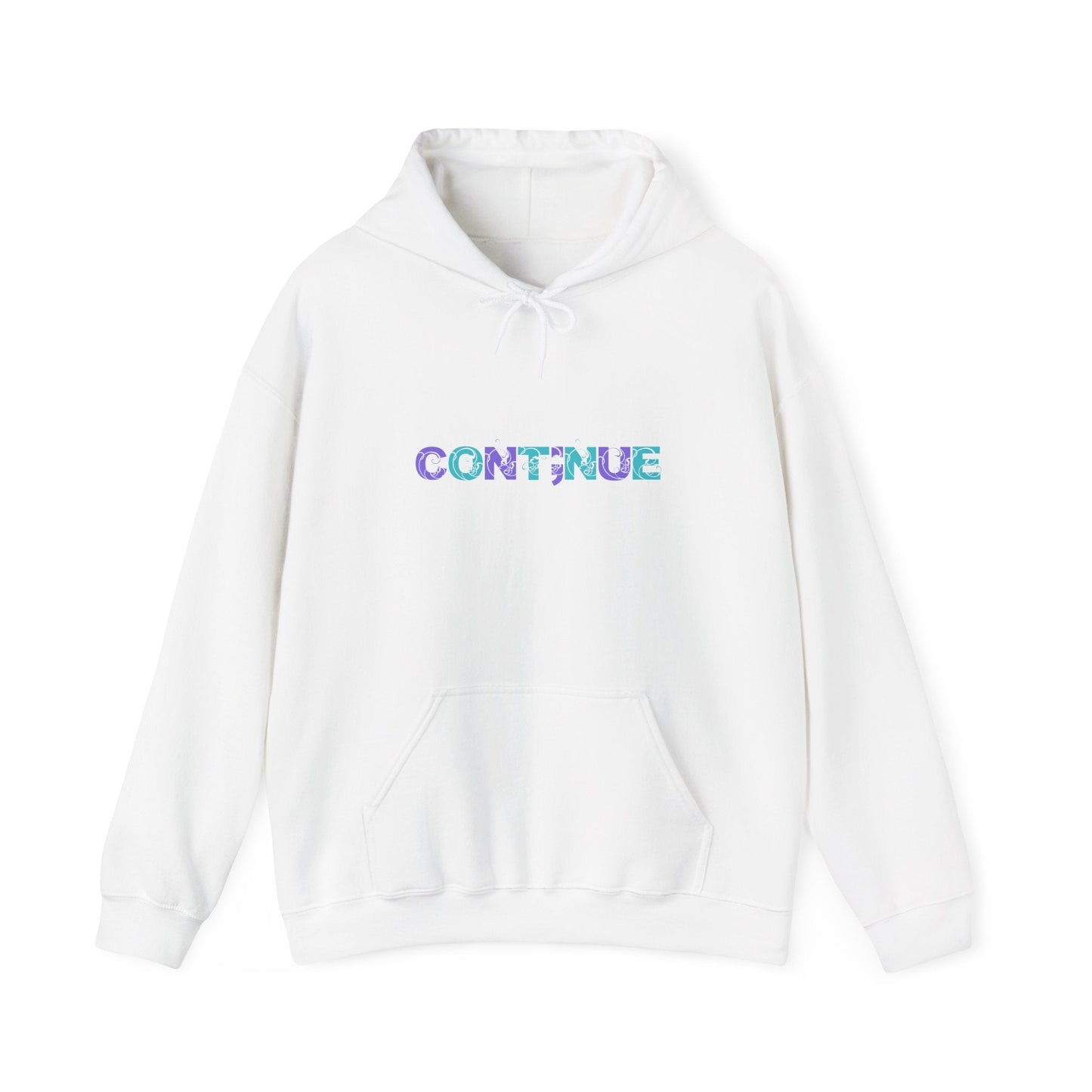 Hooded Sweatshirt: 'Continue, Stay' Suicide Awareness Message - Moon & Starr Handcrafted LLC