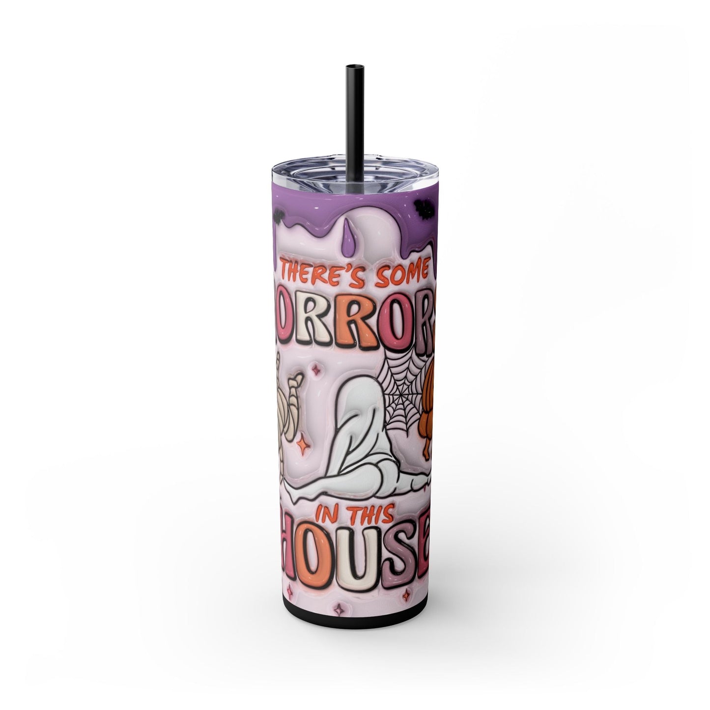 "Horror House" 20 oz Skinny Tumbler with Lid and Straw - Moon & Starr Handcrafted LLC