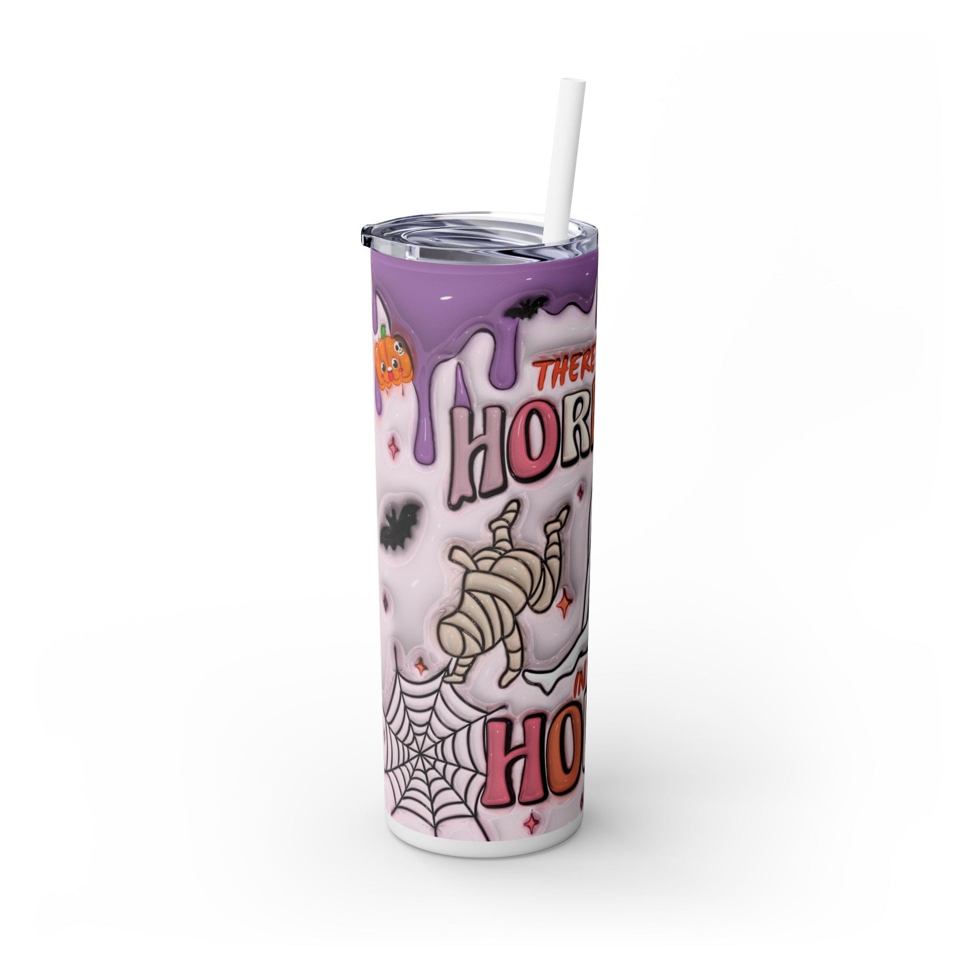 "Horror House" 20 oz Skinny Tumbler with Lid and Straw - Moon & Starr Handcrafted LLC