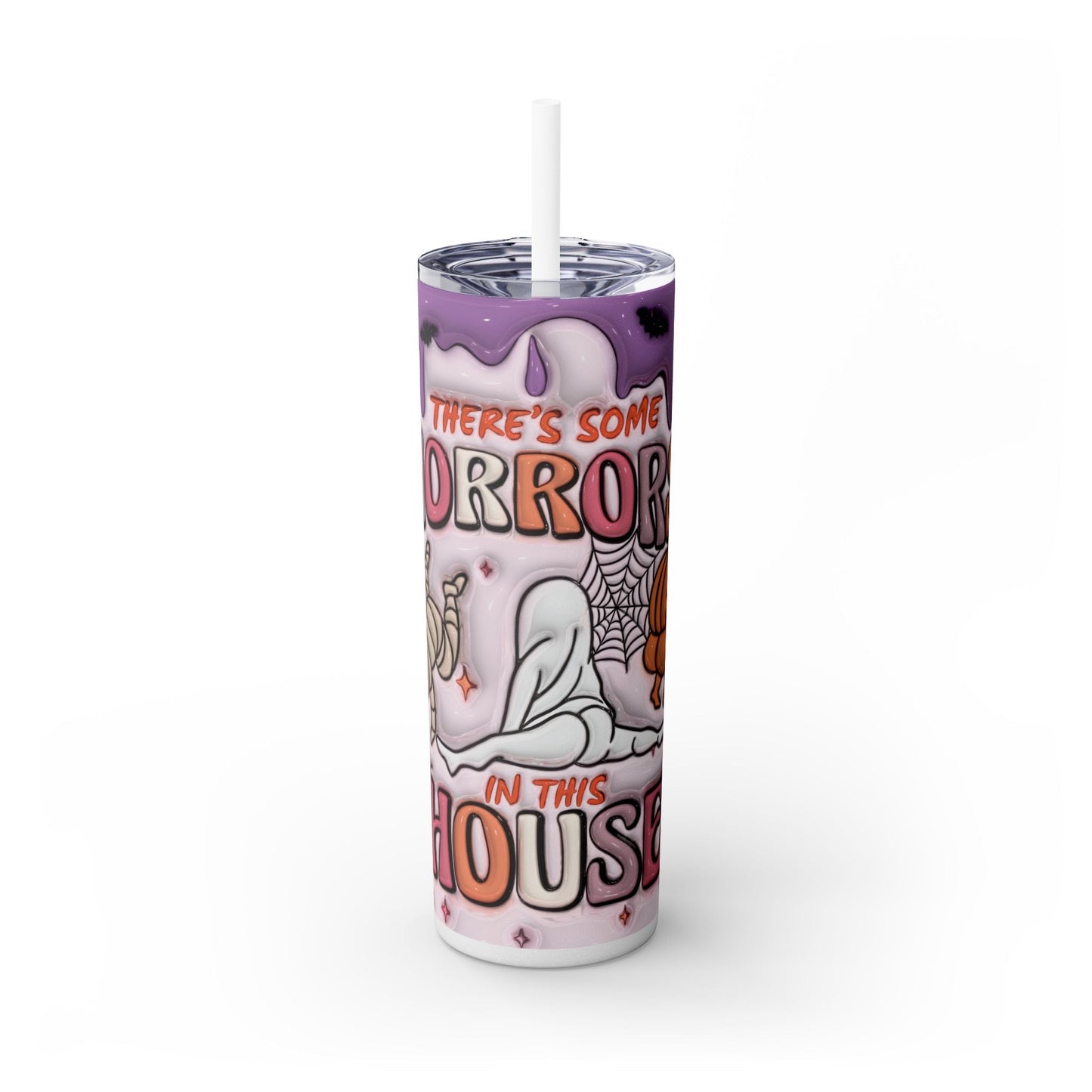 "Horror House" 20 oz Skinny Tumbler with Lid and Straw - Moon & Starr Handcrafted LLC