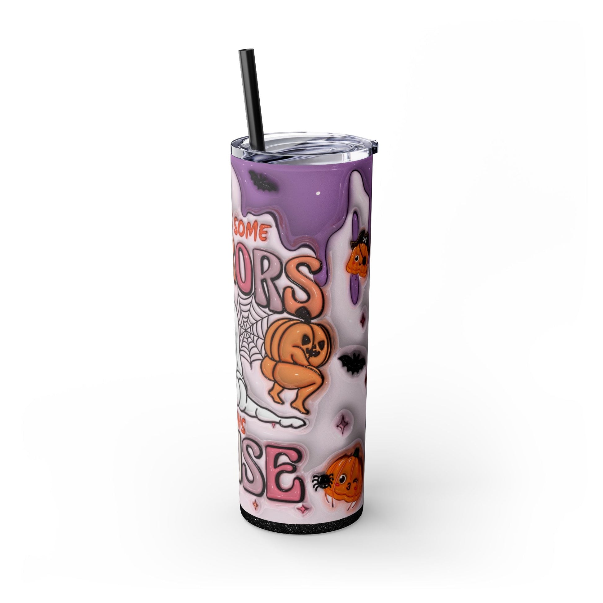 "Horror House" 20 oz Skinny Tumbler with Lid and Straw - Moon & Starr Handcrafted LLC