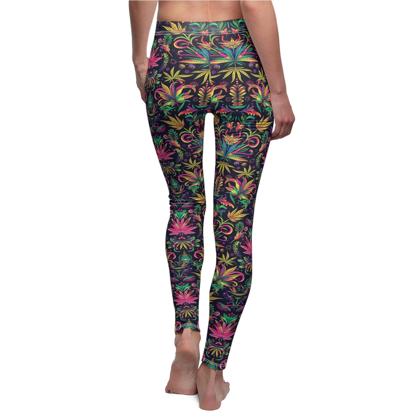 Kaleidoscope Leaves Women's Cut & Sew Casual Leggings (AOP) - Moon & Starr Handcrafted LLC