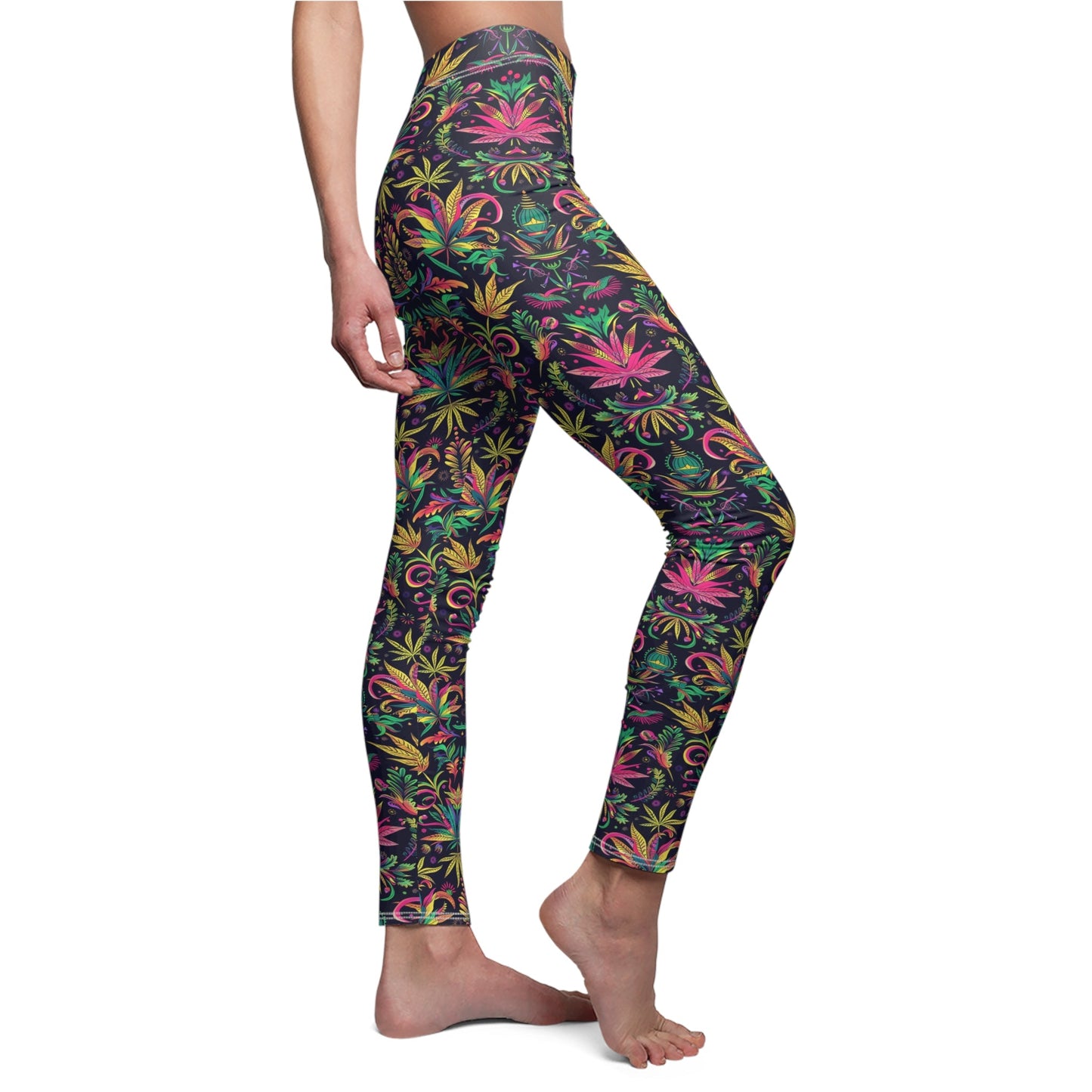 Kaleidoscope Leaves Women's Cut & Sew Casual Leggings (AOP) - Moon & Starr Handcrafted LLC