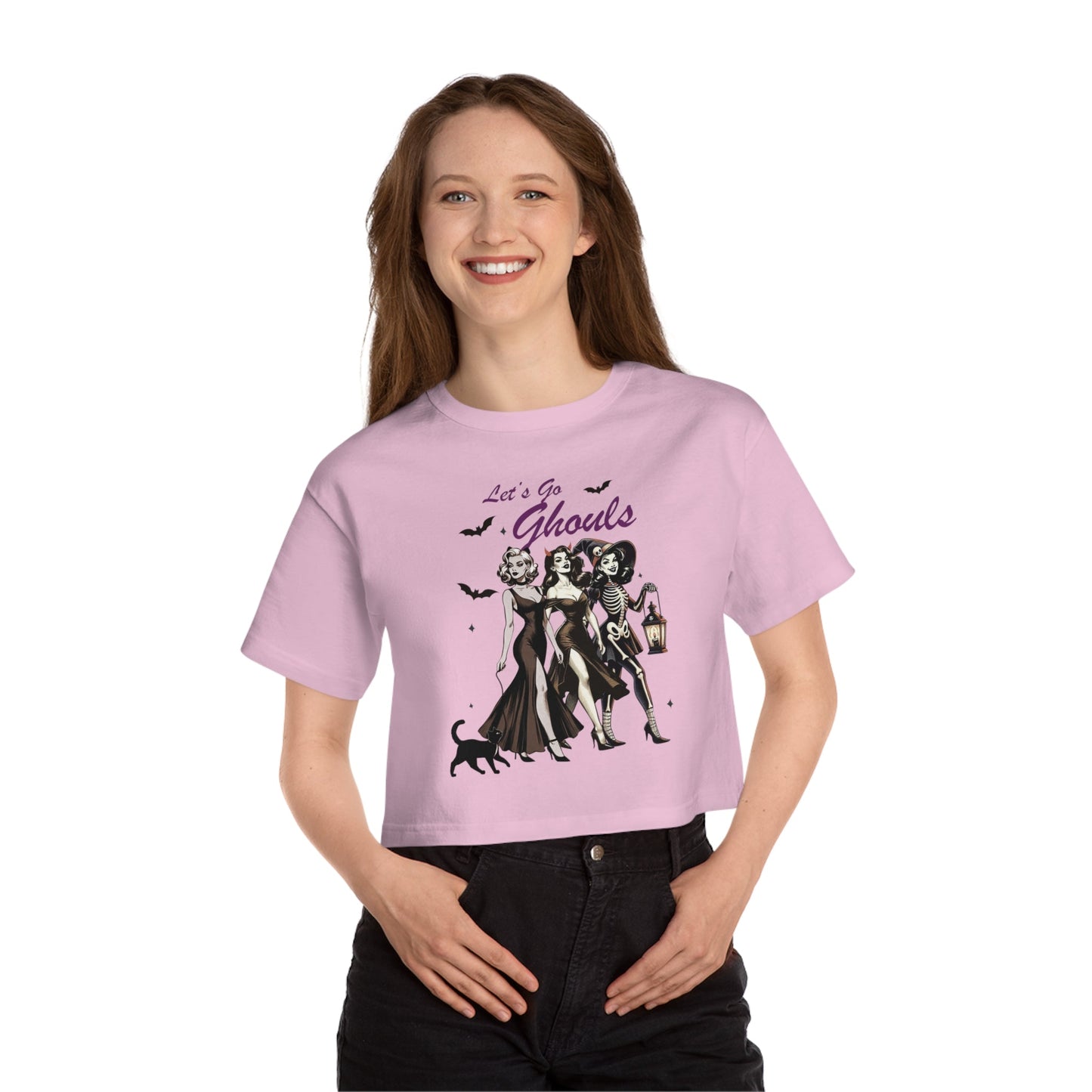 Let's Go Ghouls Champion Women's Heritage Cropped T - Shirt - Moon & Starr Handcrafted LLC