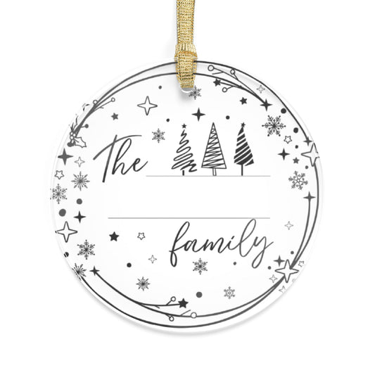 Ornament Family Last Name Christmas Unbreakable - Moon & Starr Handcrafted LLC