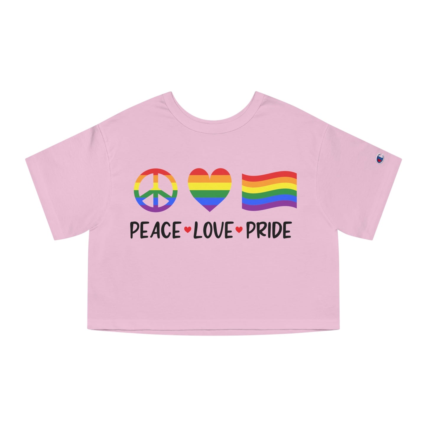 Peace-Love-Pride Champion Women's Heritage Cropped T-Shirt - Moon & Starr Handcrafted Jewelry && More!