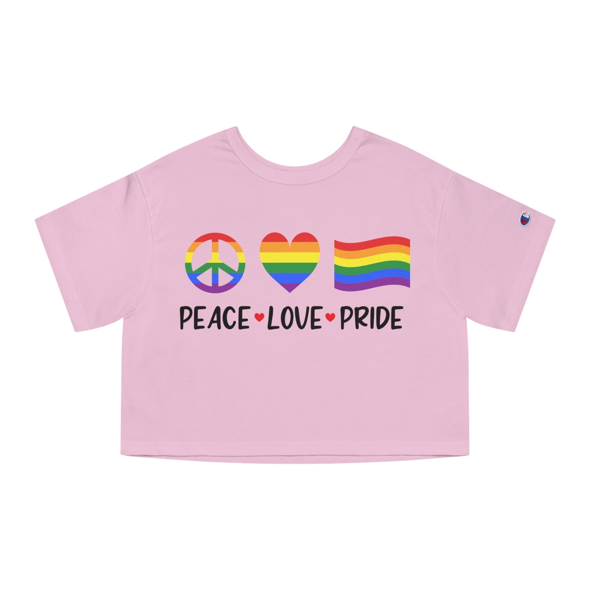 Peace-Love-Pride Champion Women's Heritage Cropped T-Shirt - Moon & Starr Handcrafted Jewelry && More!