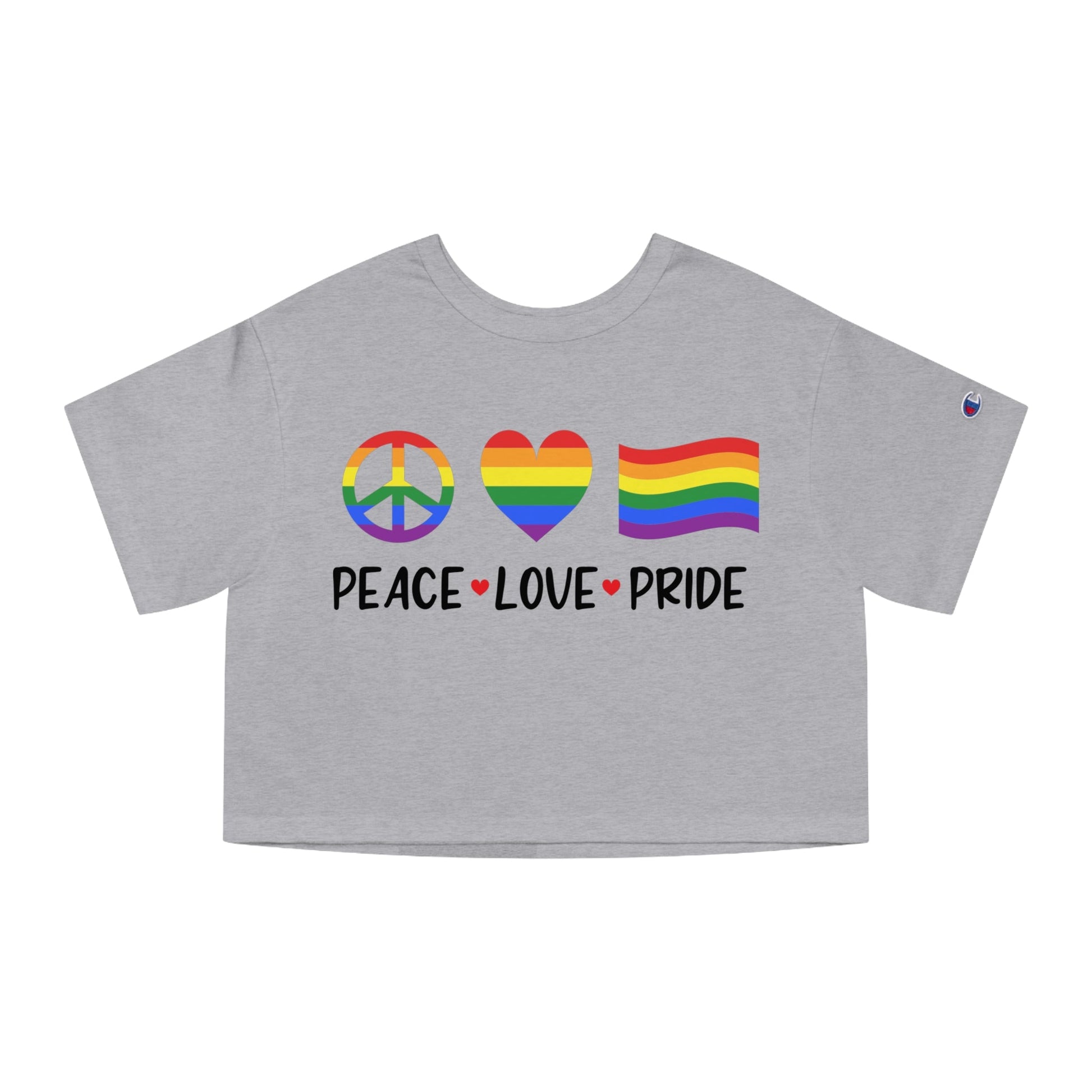 Peace-Love-Pride Champion Women's Heritage Cropped T-Shirt - Moon & Starr Handcrafted Jewelry && More!