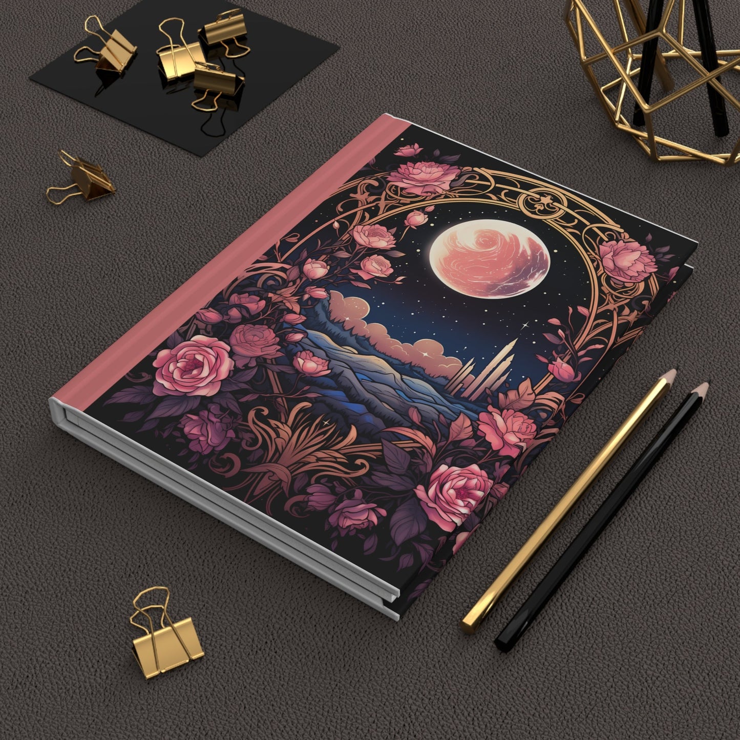 Pink Moon Hardcover Journal Matte - Moon & Starr Handcrafted Jewelry && More!