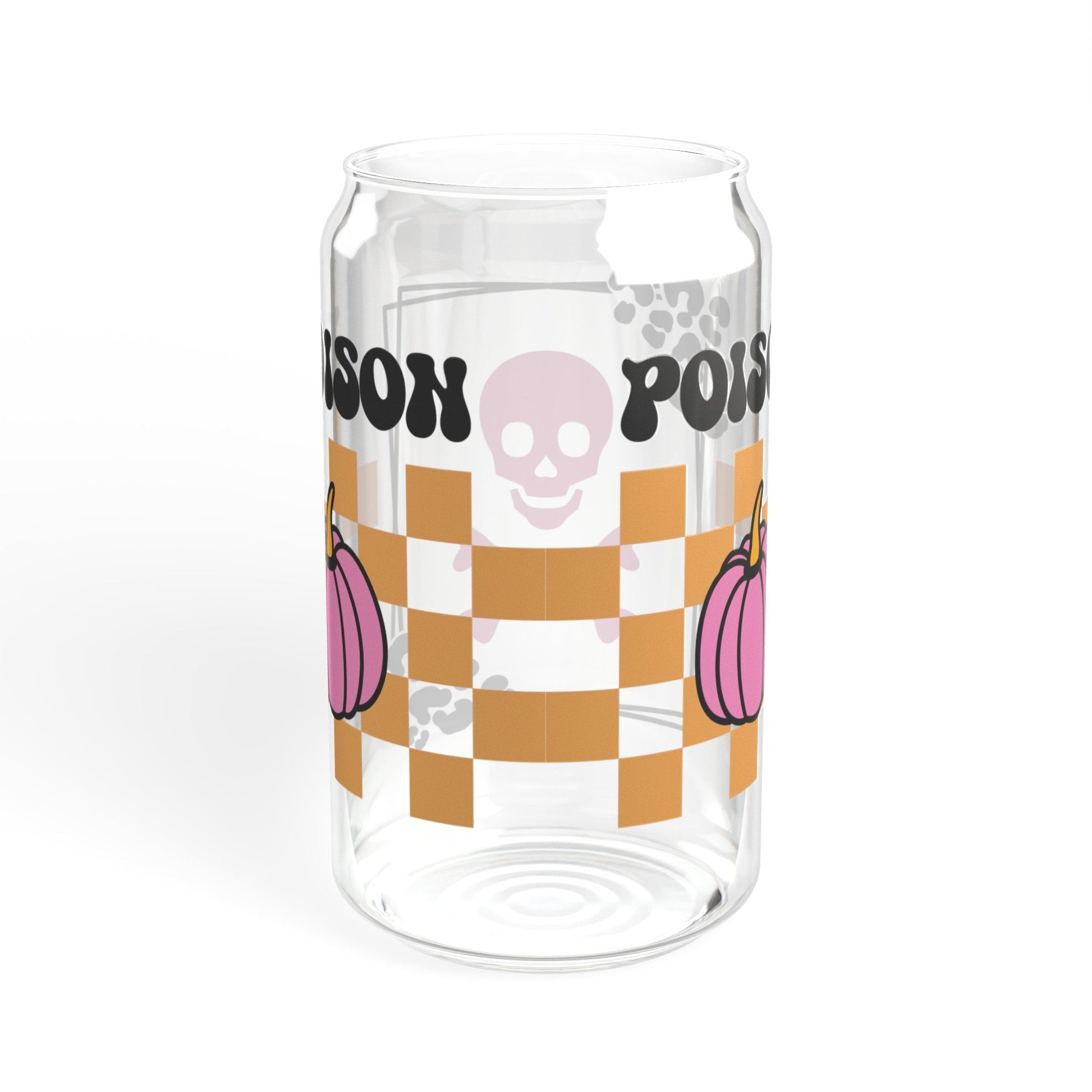 Poison Checkered Sipper Glass, 16oz - Moon & Starr Handcrafted LLC