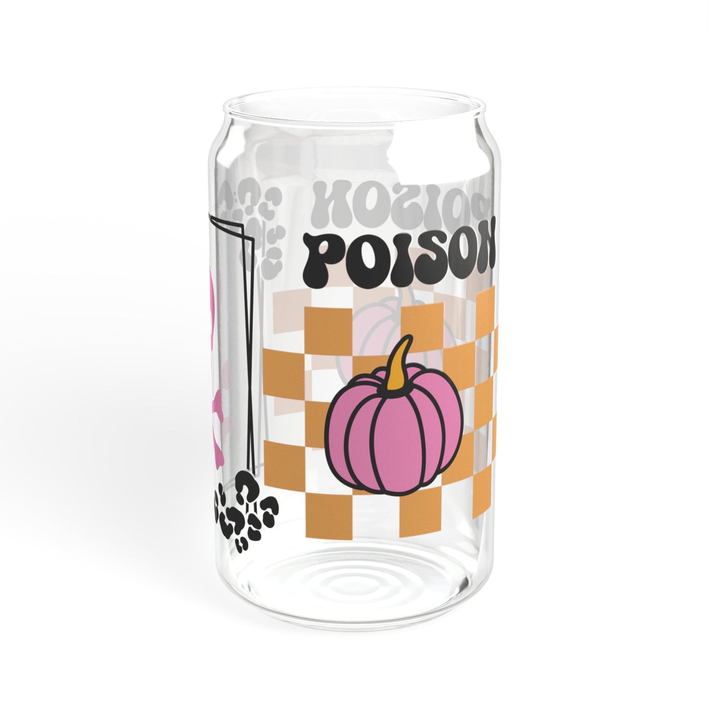 Poison Checkered Sipper Glass, 16oz - Moon & Starr Handcrafted LLC