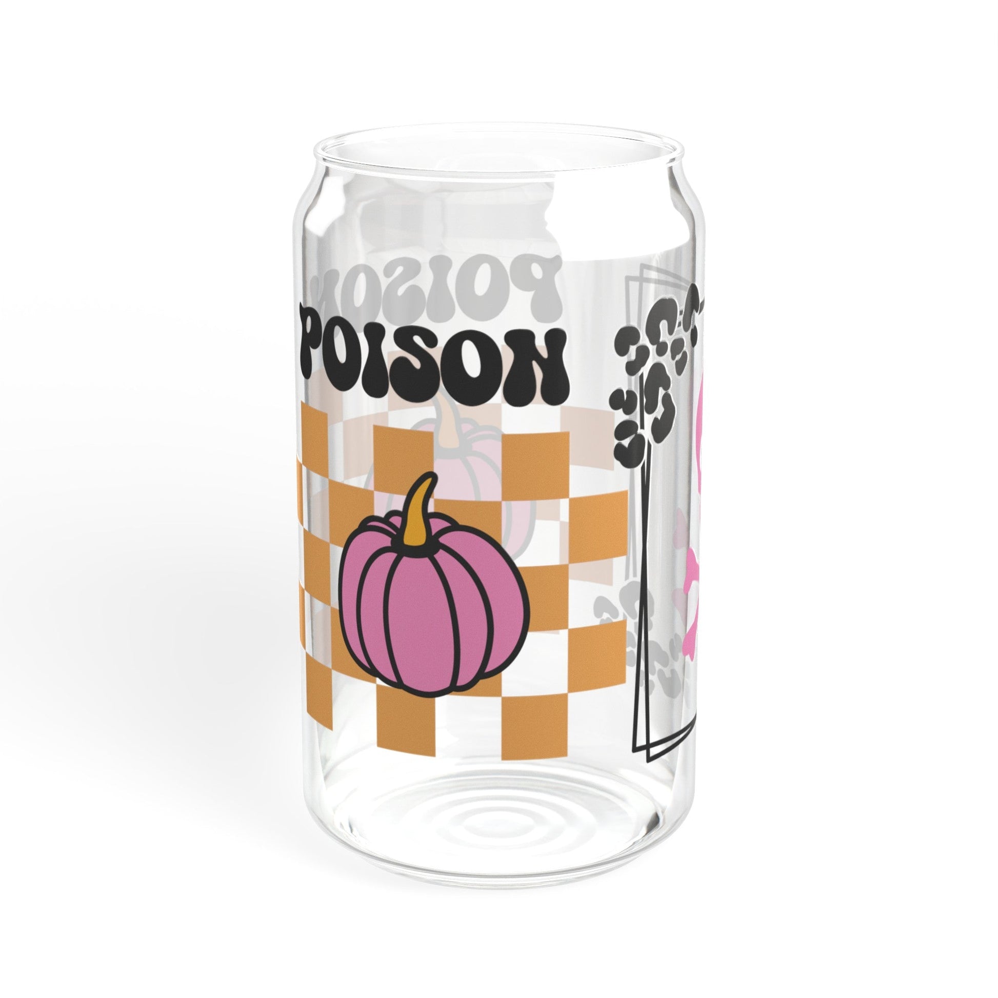 Poison Checkered Sipper Glass, 16oz - Moon & Starr Handcrafted LLC