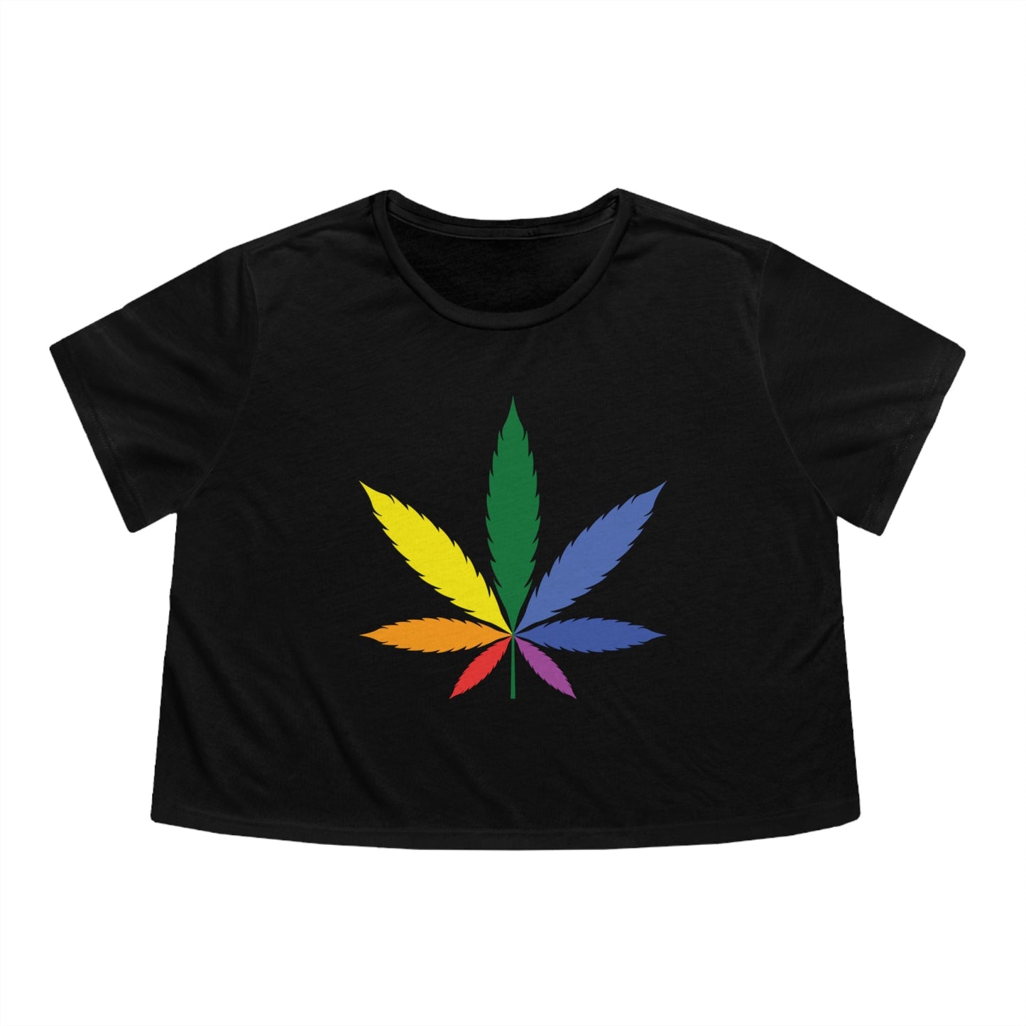 Pride Leaf Women's Flowy Cropped Tee - Moon & Starr Handcrafted Jewelry && More!