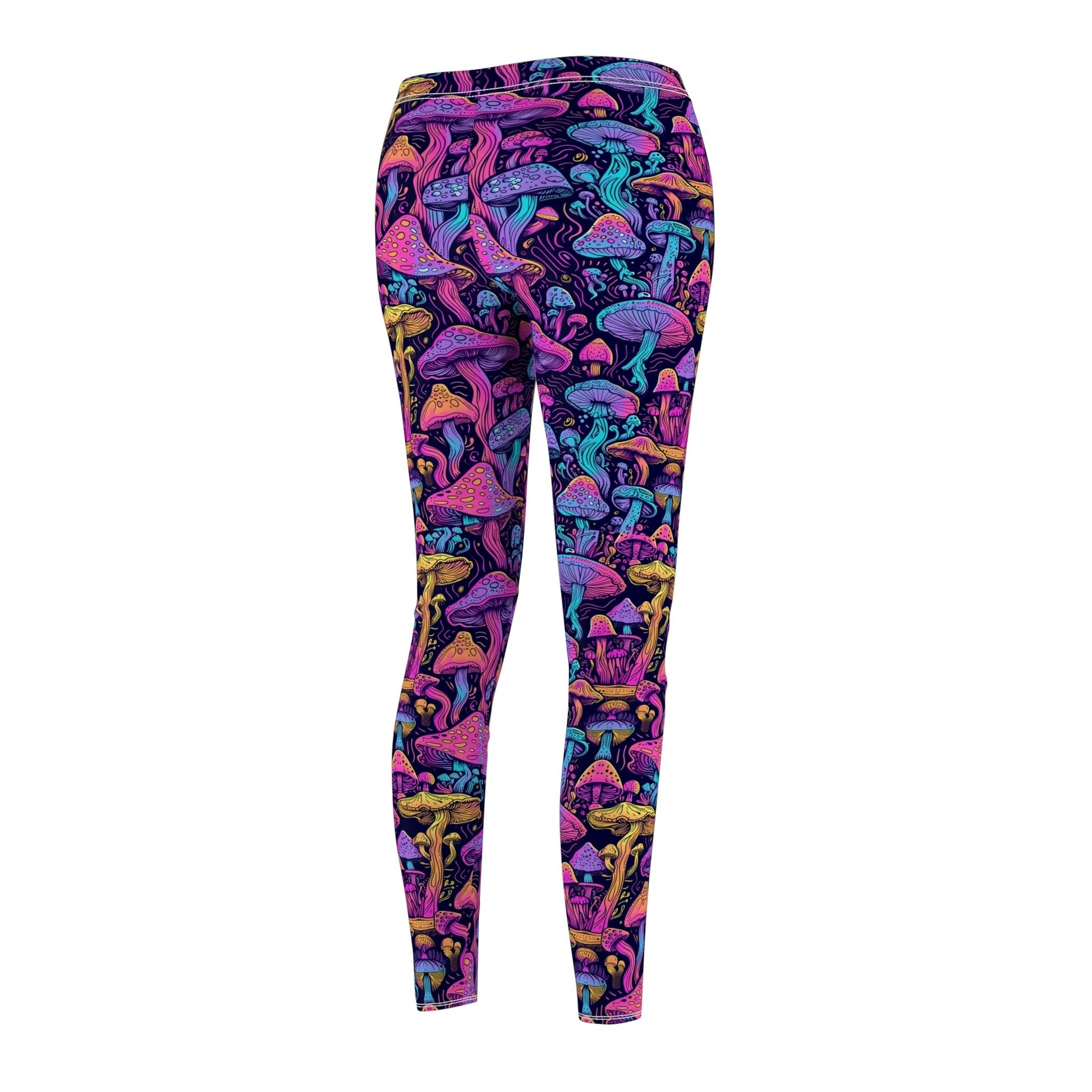 Psychedelic Mushrooms Women's Cut & Sew Casual Leggings (AOP) - Moon & Starr Handcrafted LLC