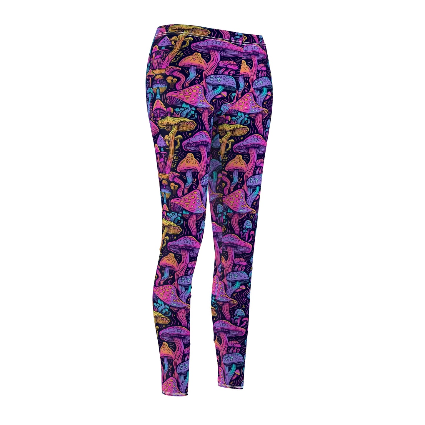 Psychedelic Mushrooms Women's Cut & Sew Casual Leggings (AOP) - Moon & Starr Handcrafted LLC