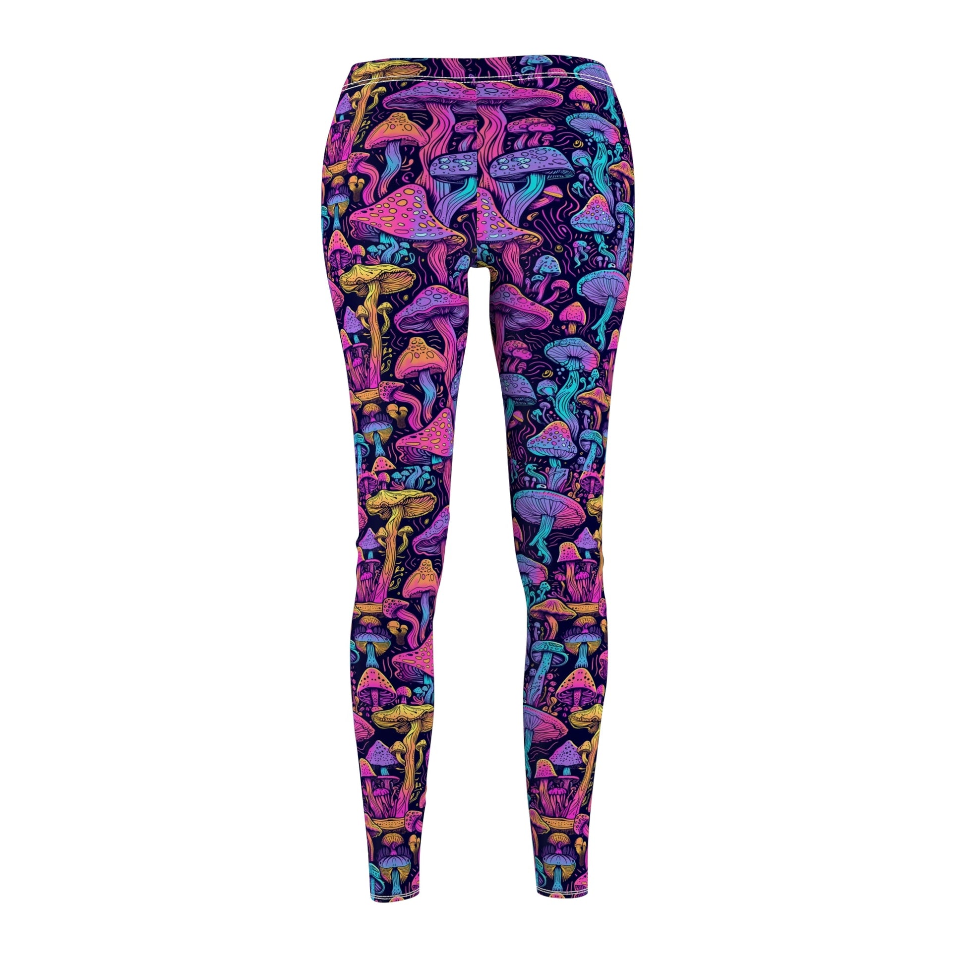 Psychedelic Mushrooms Women's Cut & Sew Casual Leggings (AOP) - Moon & Starr Handcrafted LLC