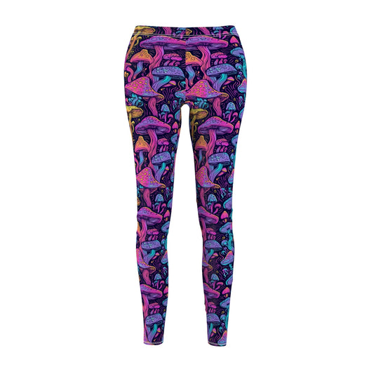 Psychedelic Mushrooms Women's Cut & Sew Casual Leggings (AOP) - Moon & Starr Handcrafted LLC