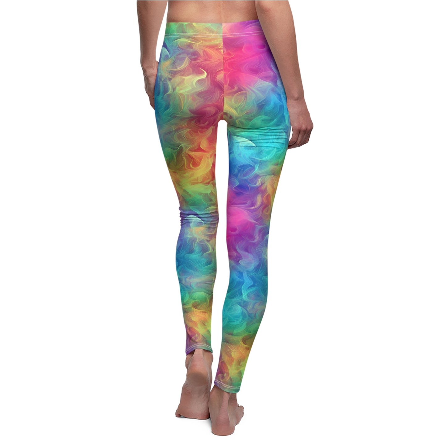 Rainbow Smoke Women's Cut & Sew Casual Leggings (AOP) - Moon & Starr Handcrafted LLC