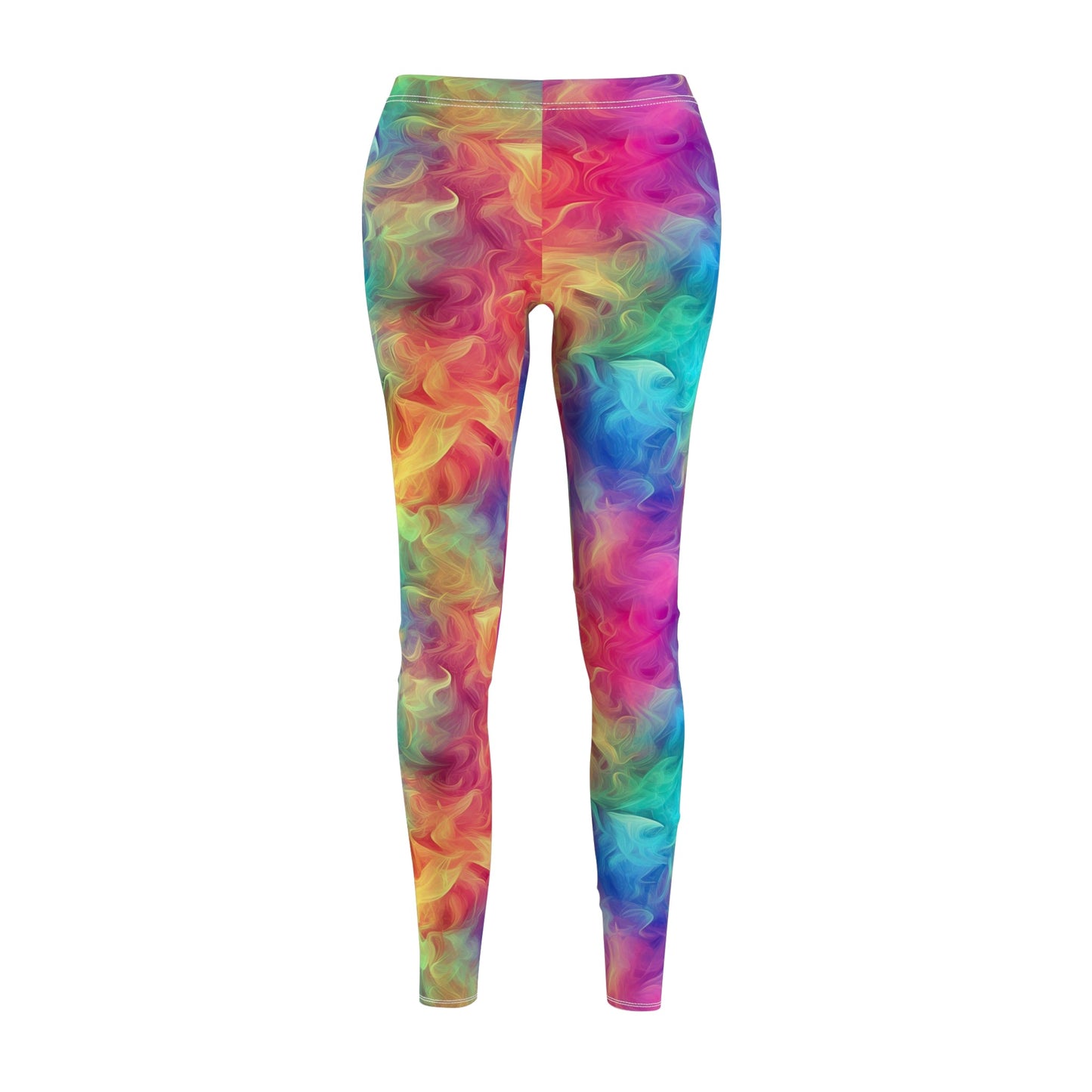 Rainbow Smoke Women's Cut & Sew Casual Leggings (AOP) - Moon & Starr Handcrafted LLC