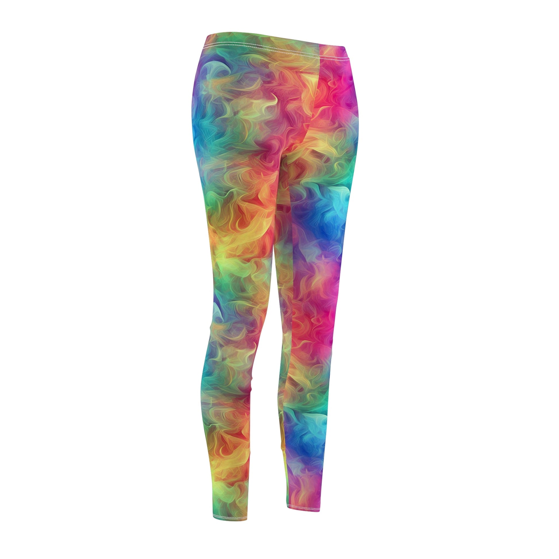 Rainbow Smoke Women's Cut & Sew Casual Leggings (AOP) - Moon & Starr Handcrafted LLC