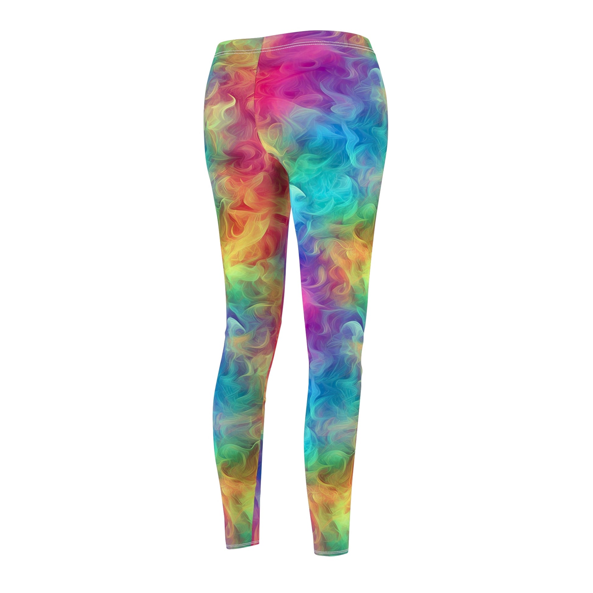 Rainbow Smoke Women's Cut & Sew Casual Leggings (AOP) - Moon & Starr Handcrafted LLC