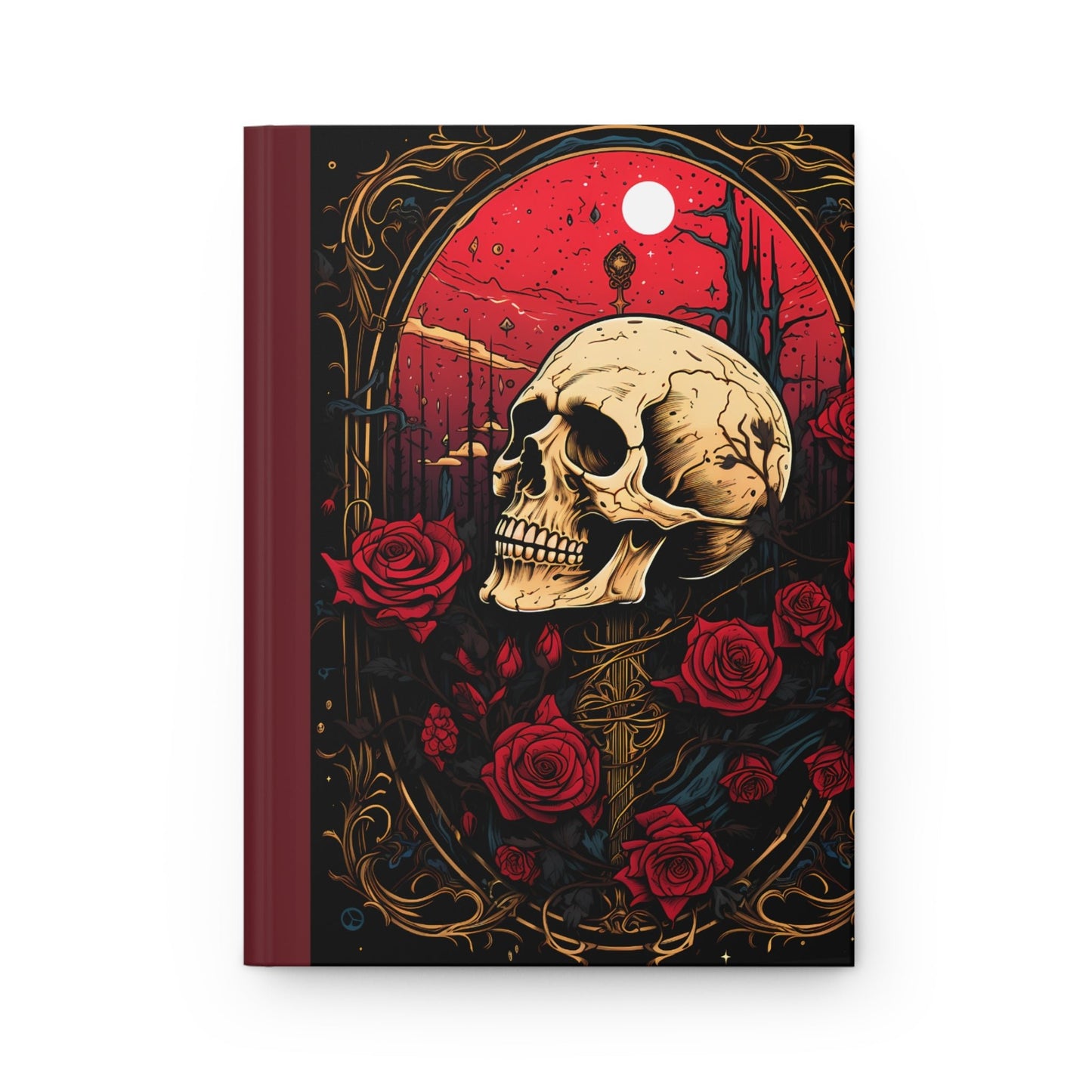 Skull And Roses Hardcover Journal - Moon & Starr Handcrafted Jewelry && More!