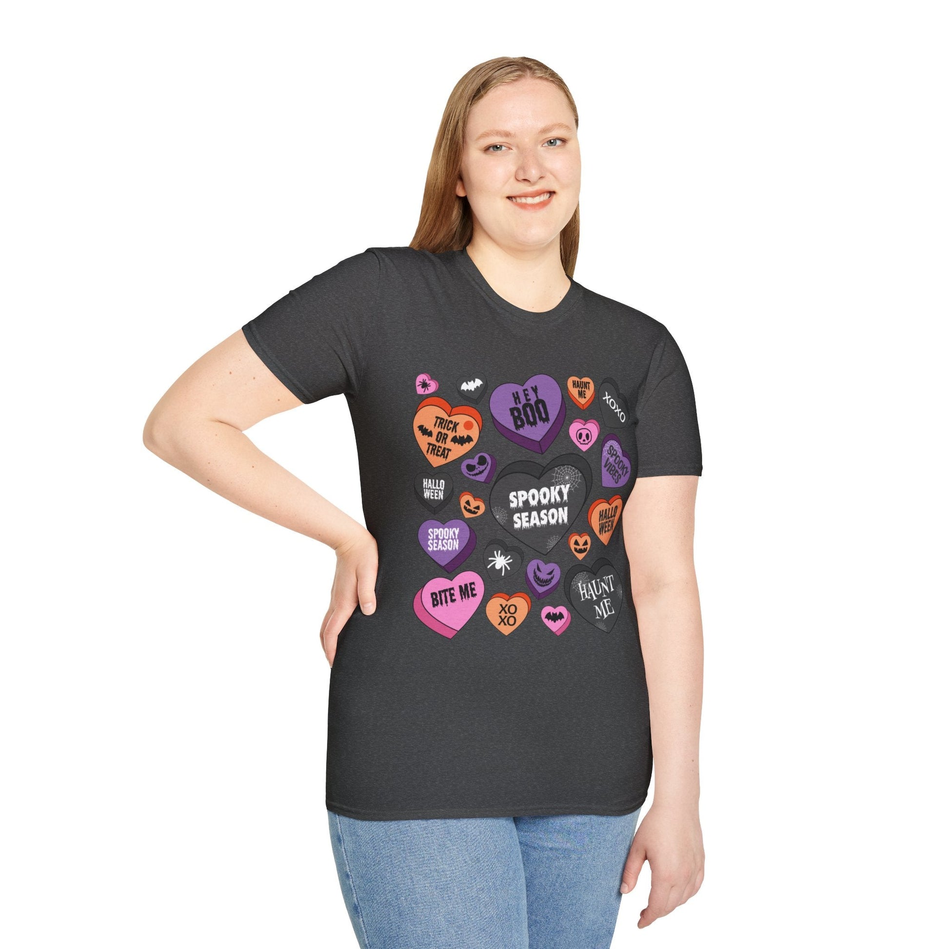 Spooky Halloween T-Shirt Candy Hearts Graphic - Moon & Starr Handcrafted LLC