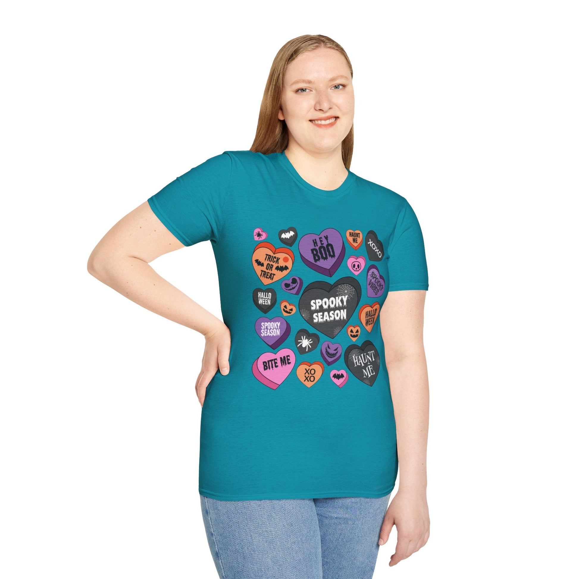 Spooky Halloween T-Shirt Candy Hearts Graphic - Moon & Starr Handcrafted LLC