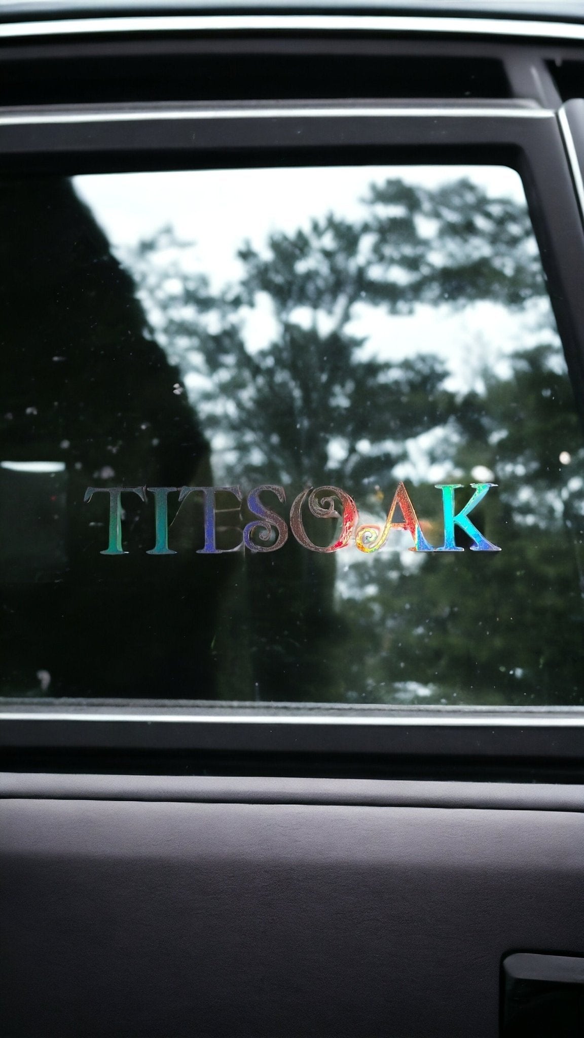 TITSOAK Iridescent Car Decal, Vampire Themed Shiny Car Window Sticker - Moon & Starr Handcrafted Jewelry && More!