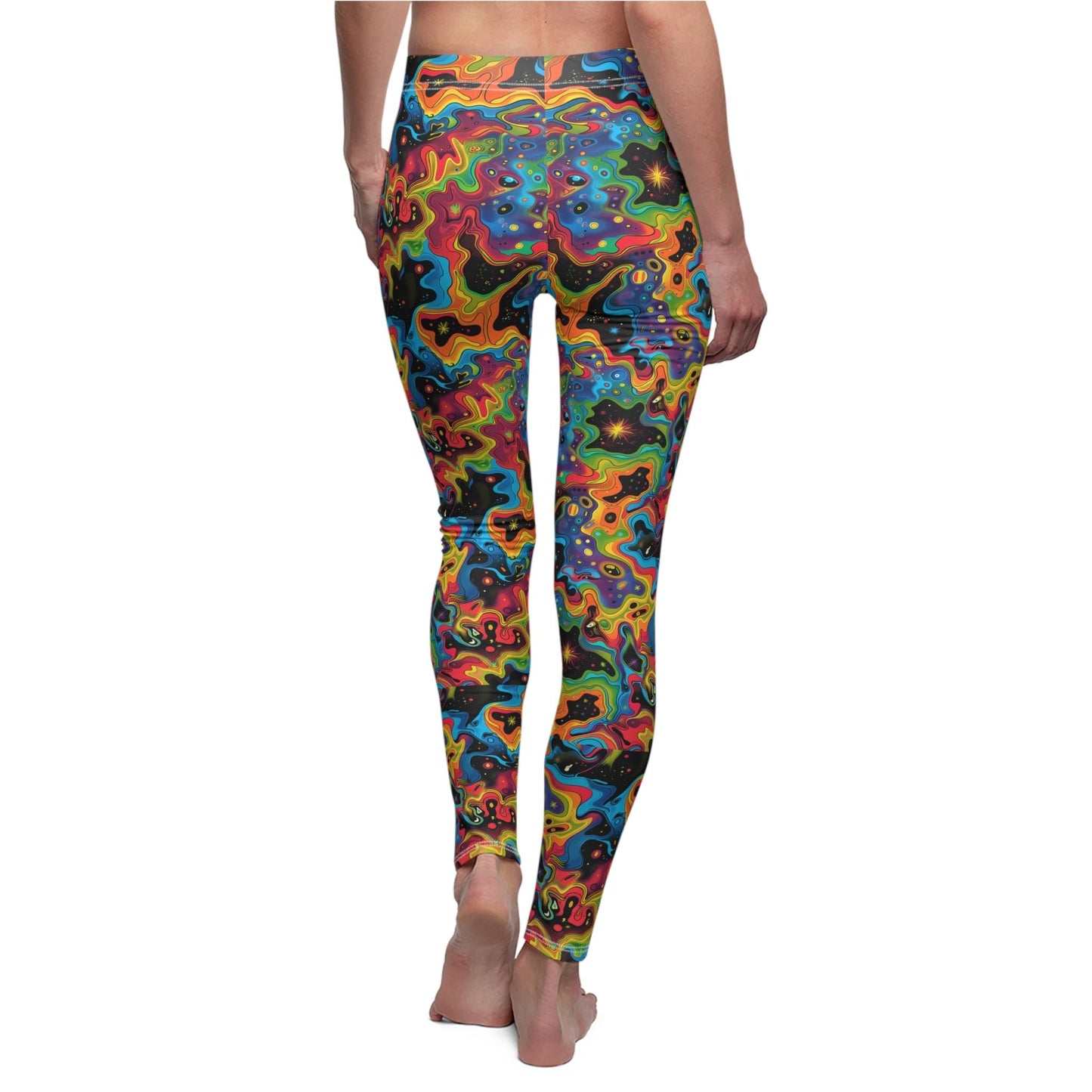 Trippy Galaxy Women's Cut & Sew Casual Leggings (AOP) - Moon & Starr Handcrafted LLC