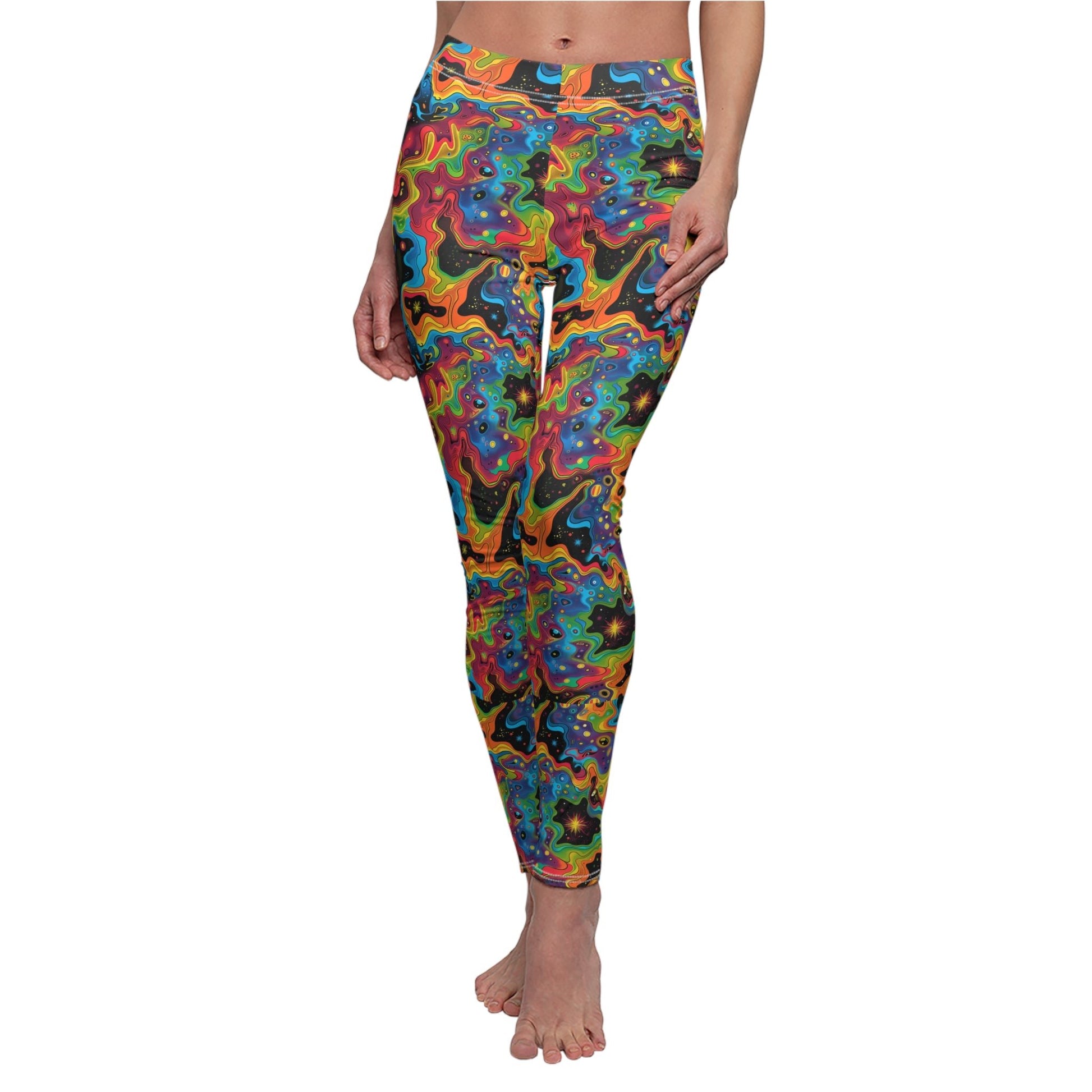 Trippy Galaxy Women's Cut & Sew Casual Leggings (AOP) - Moon & Starr Handcrafted LLC