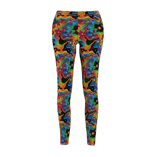 Trippy Galaxy Women's Cut & Sew Casual Leggings (AOP) - Moon & Starr Handcrafted LLC