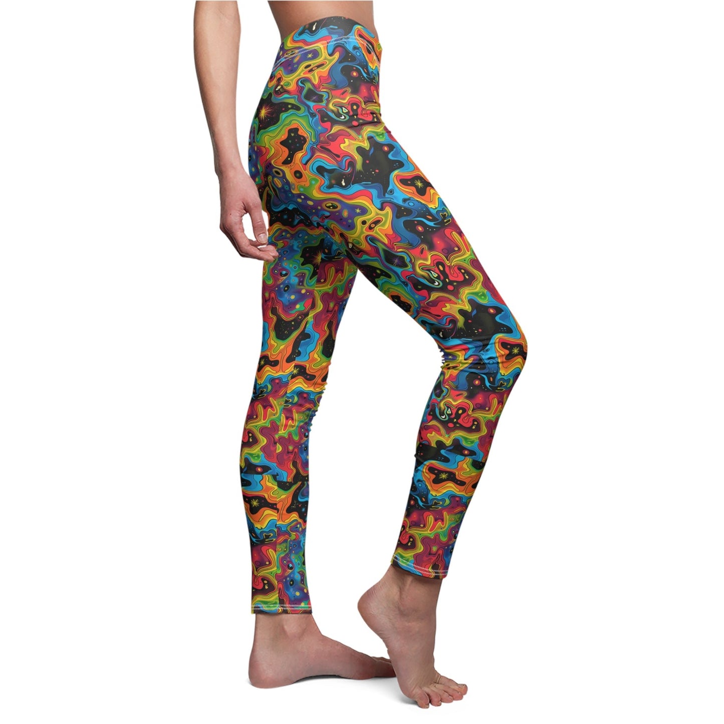 Trippy Galaxy Women's Cut & Sew Casual Leggings (AOP) - Moon & Starr Handcrafted LLC