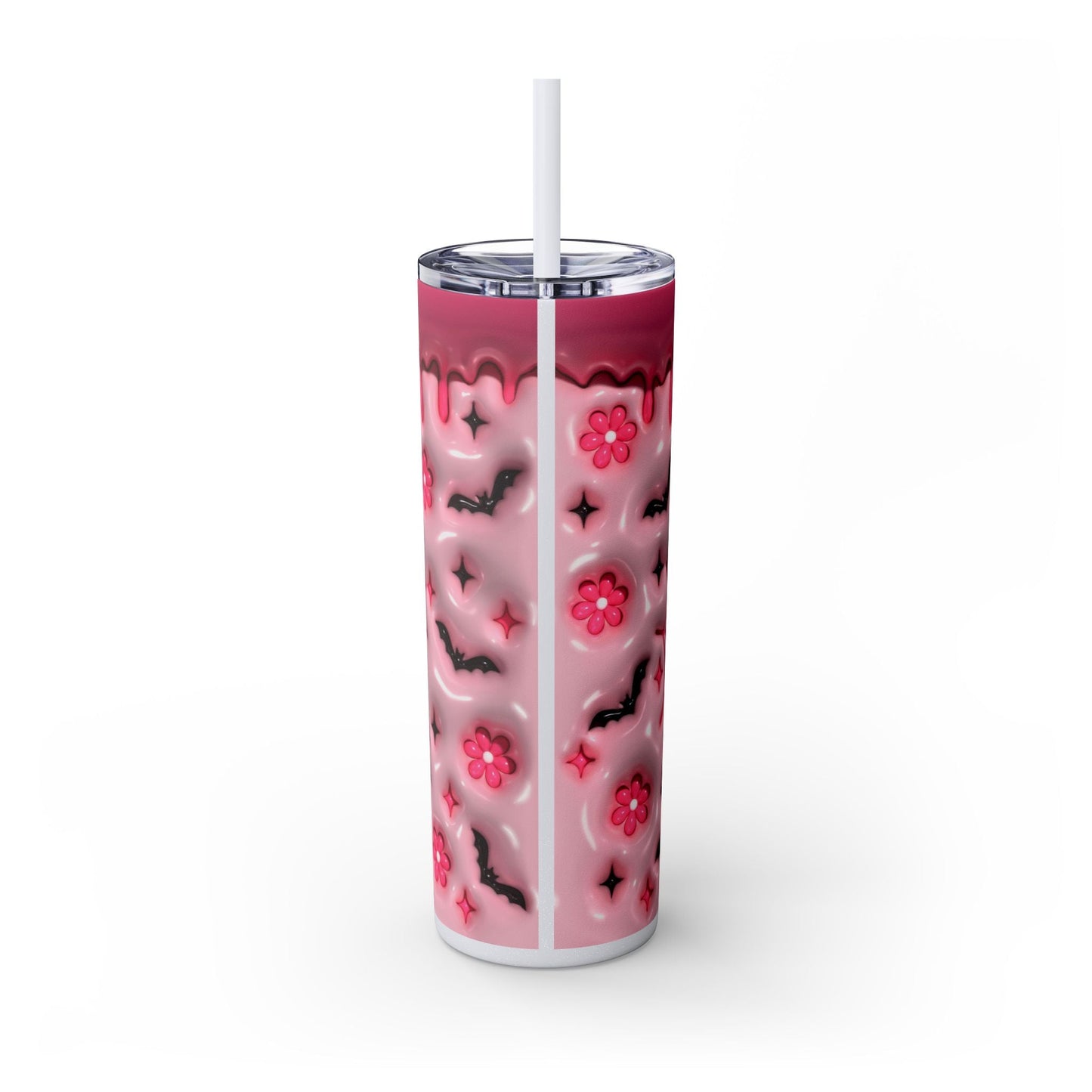 Tumbler - Pink Spooky Vibes Retro Ghost Halloween Season - Moon & Starr Handcrafted LLC