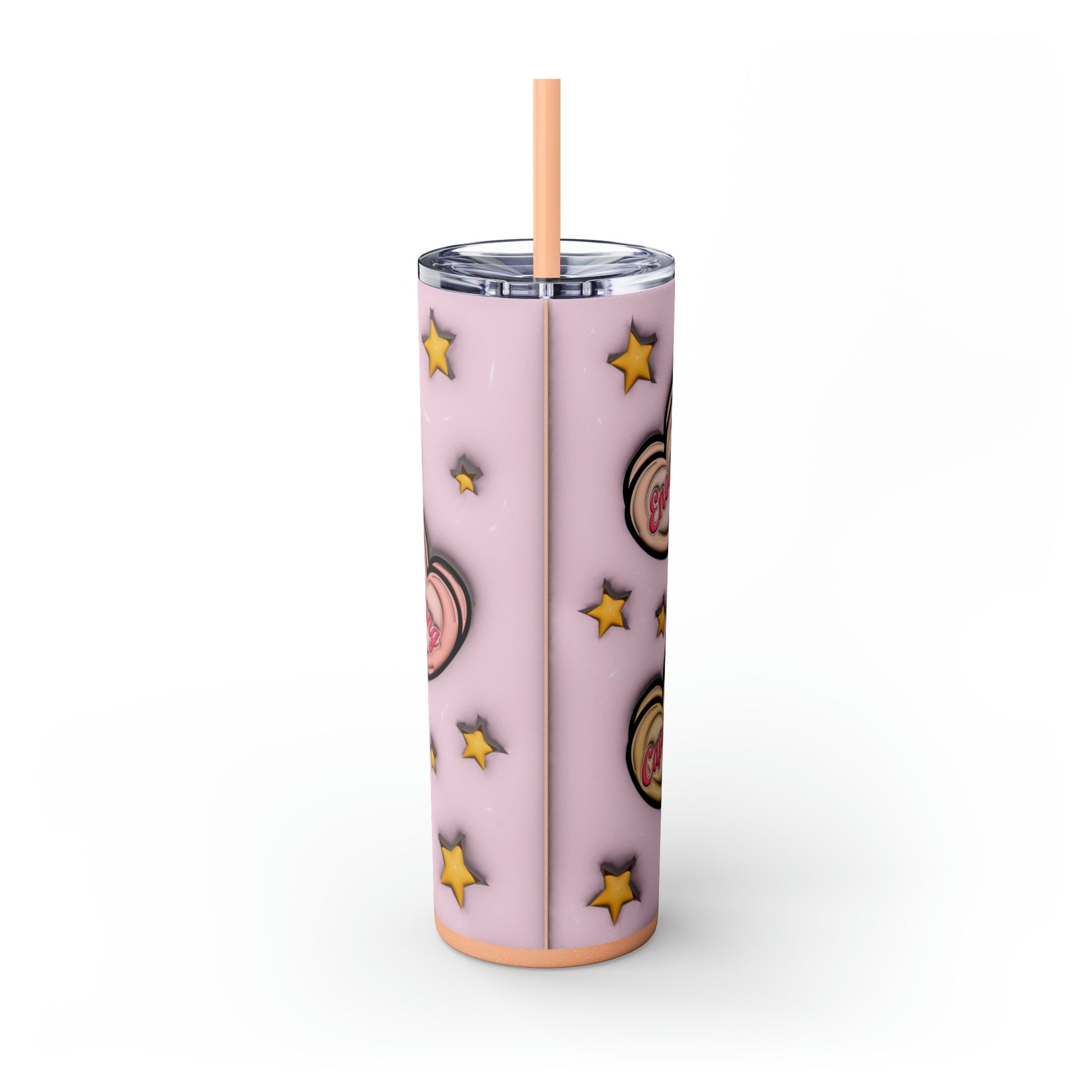 3D Affirmations Conversation Hearts Skinny Tumbler with Straw, 20oz - Moon & Starr Handcrafted Jewelry && More!