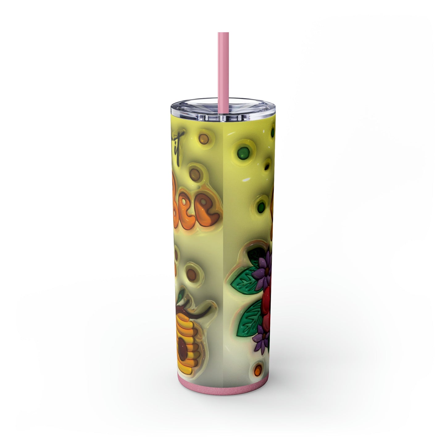 3D "Let It Bee" Skinny Tumbler with Straw, 20oz - Moon & Starr Handcrafted Jewelry && More!