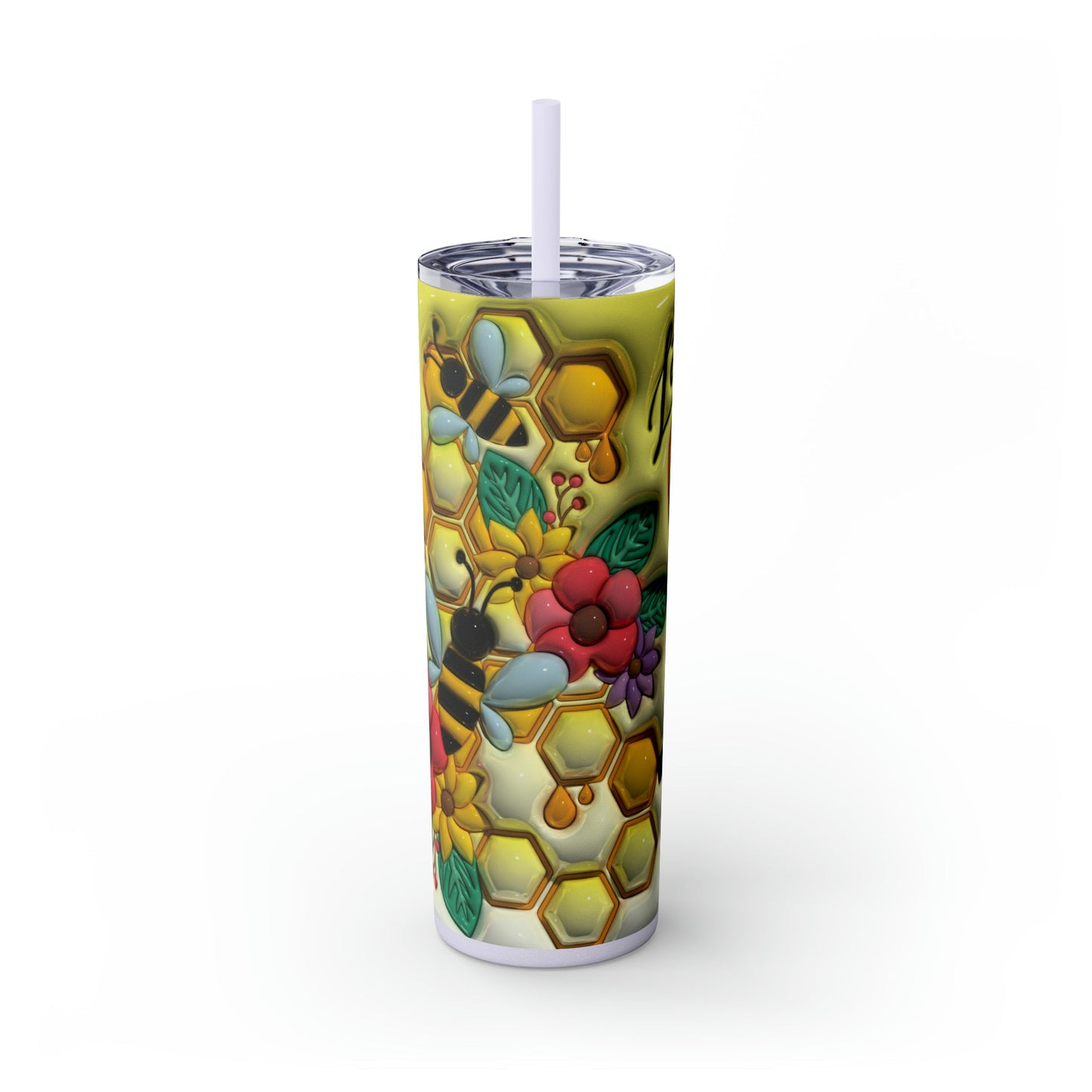 3D "Let It Bee" Skinny Tumbler with Straw, 20oz - Moon & Starr Handcrafted Jewelry && More!