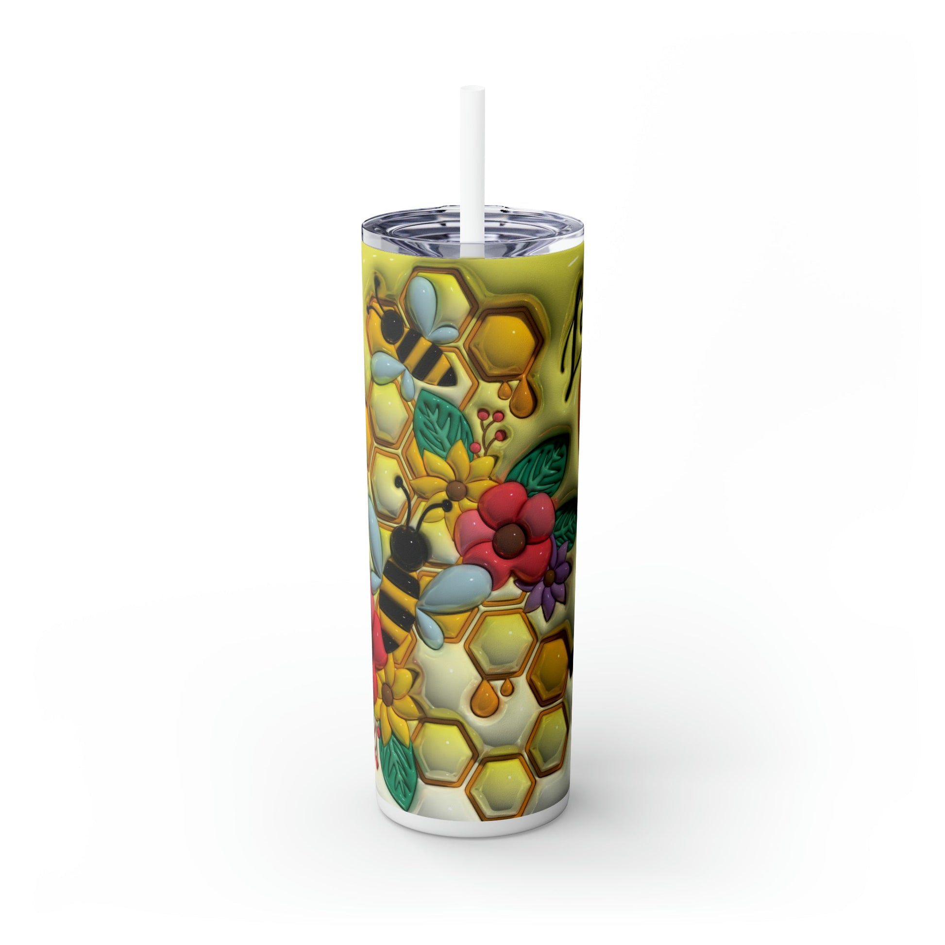 3D "Let It Bee" Skinny Tumbler with Straw, 20oz - Moon & Starr Handcrafted Jewelry && More!