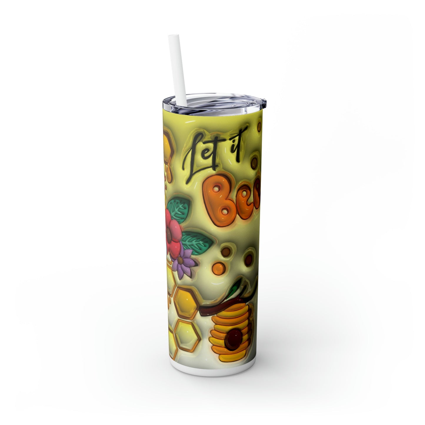 3D "Let It Bee" Skinny Tumbler with Straw, 20oz - Moon & Starr Handcrafted Jewelry && More!