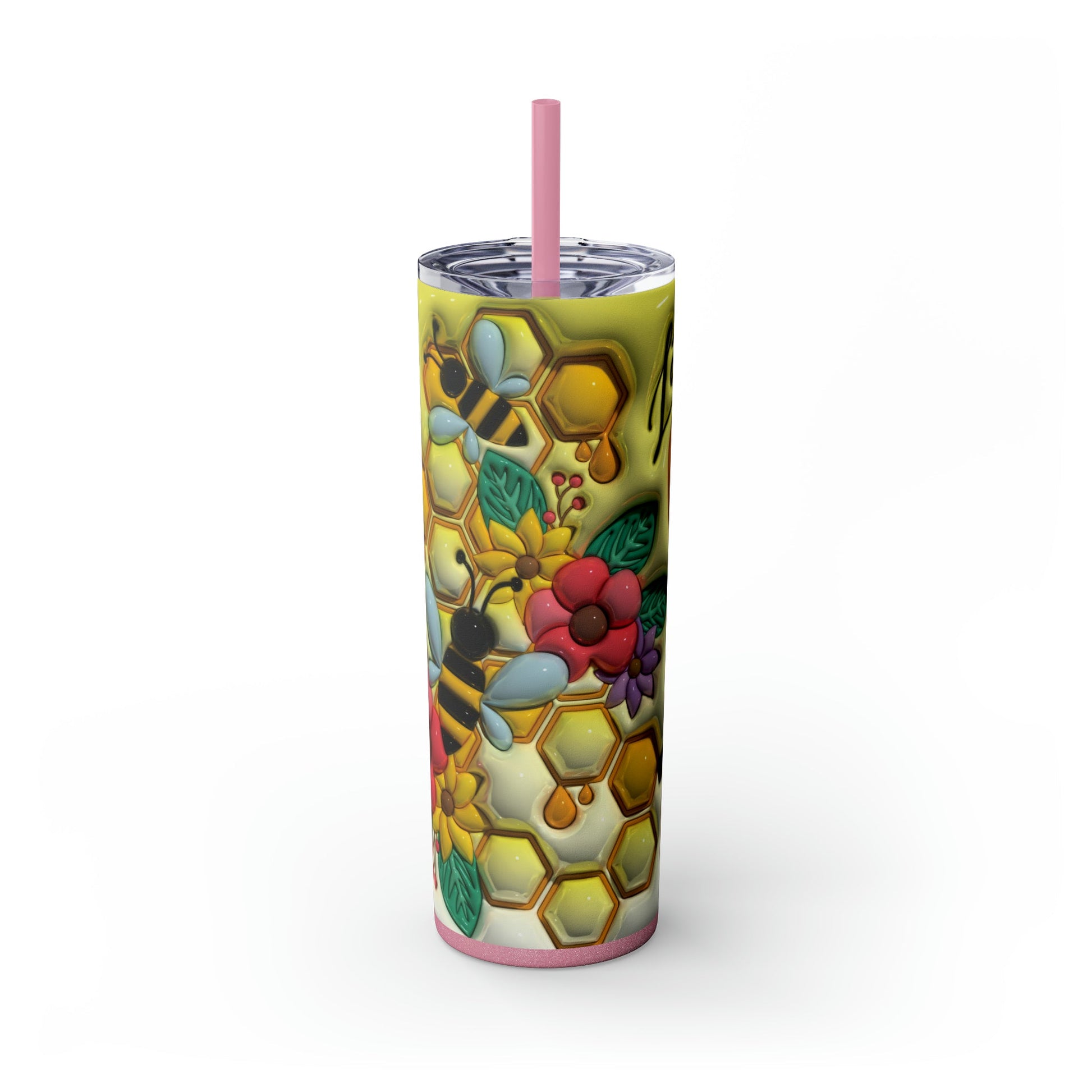 3D "Let It Bee" Skinny Tumbler with Straw, 20oz - Moon & Starr Handcrafted Jewelry && More!